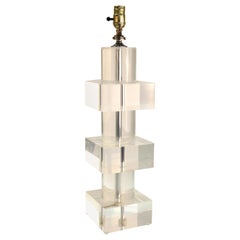 Modern Table Lamp in Stacked Lucite