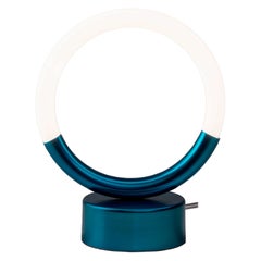 Modern table lamp Loop, Matt Metallic blue frame, Made In Italy