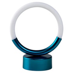 Modern table lamp Loop, Matt Metallic blue frame, Made In Italy