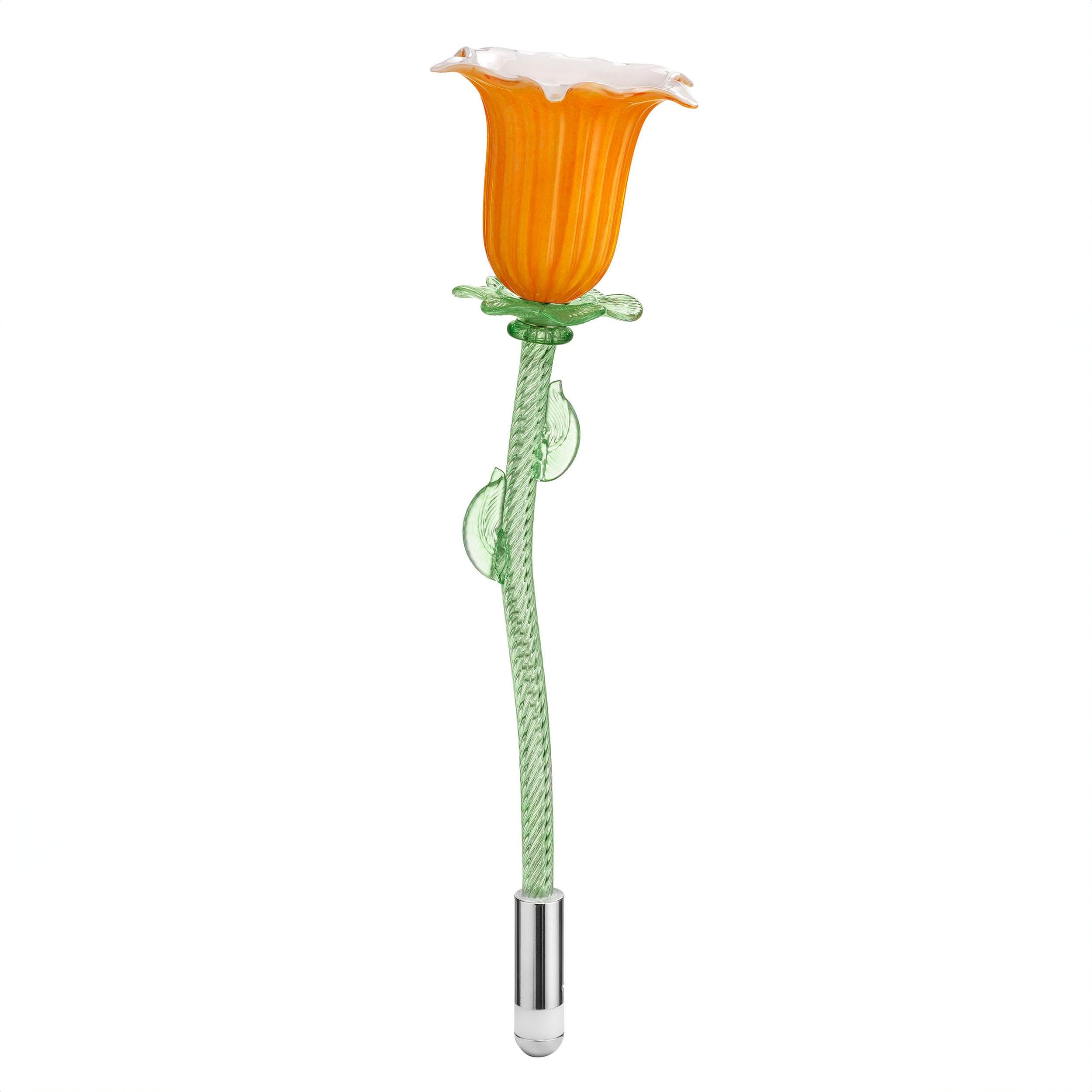 Moderne Tischlampe Murano Glas Blume Alessandra Baldereschi Handmade (Italienisch) im Angebot