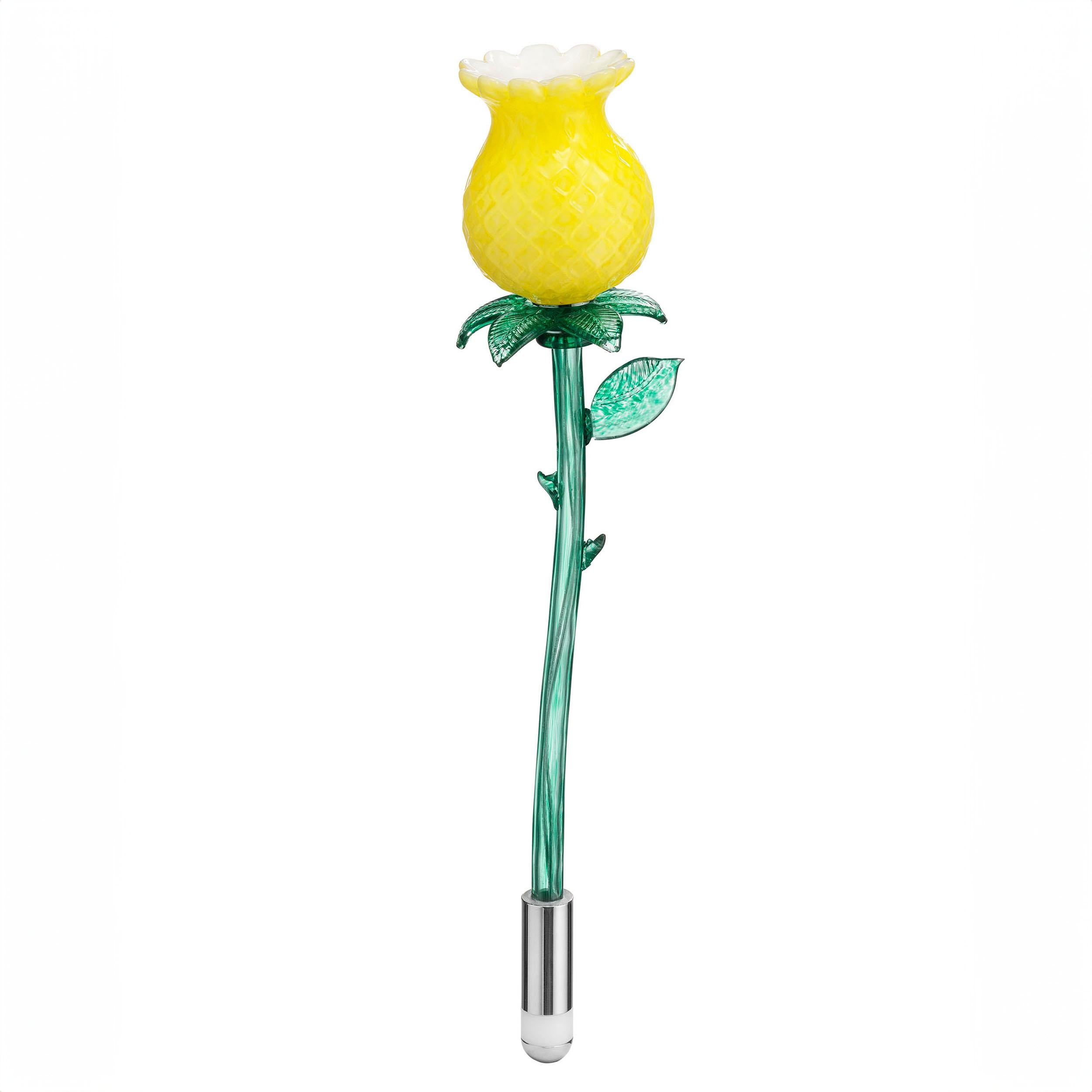 Modern Table Lamp Murano Glass Flower Alessandra Baldereschi Handmade In New Condition For Sale In Milan, IT