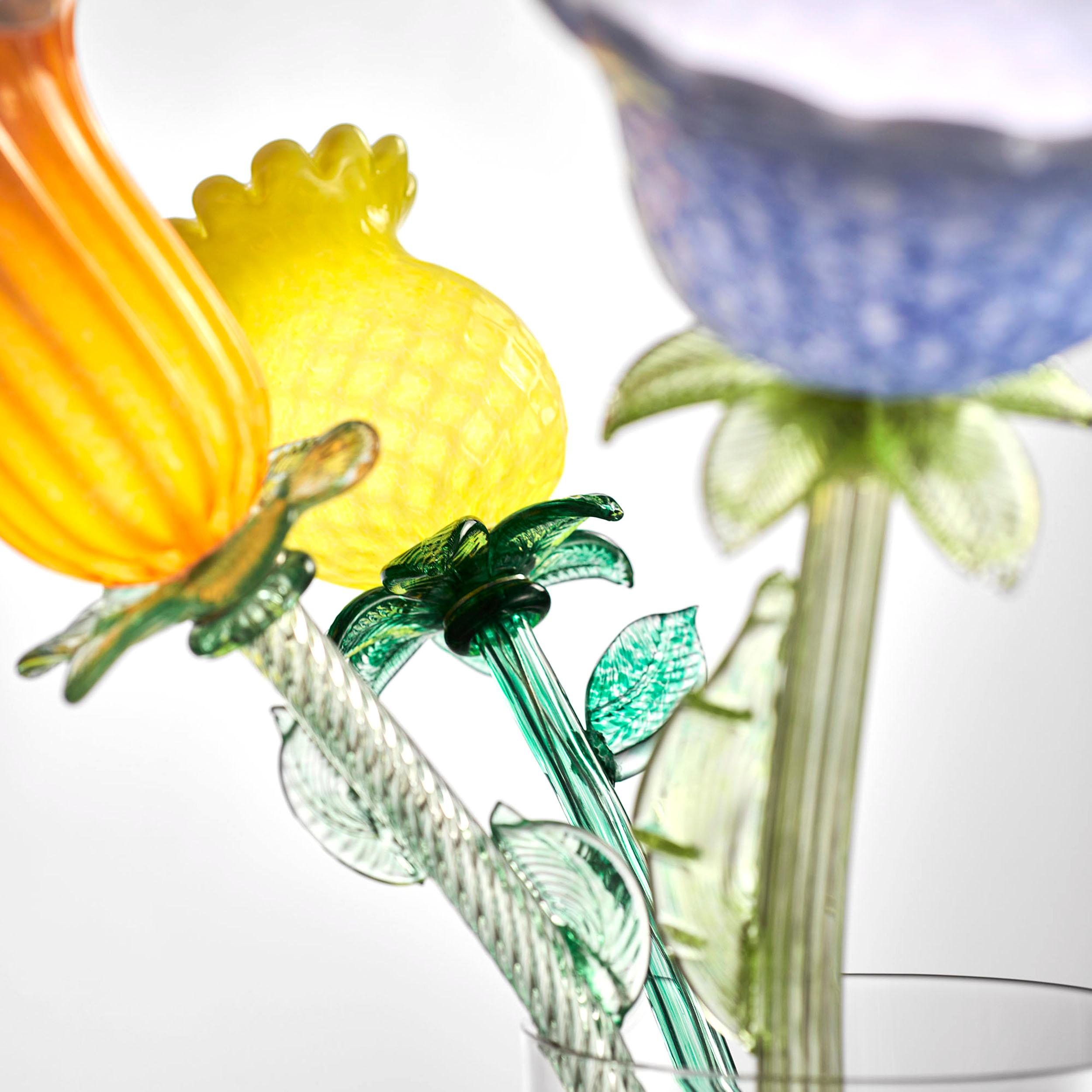 Modern Table Lamp Murano Glass Flower Alessandra Baldereschi Handmade For Sale 1