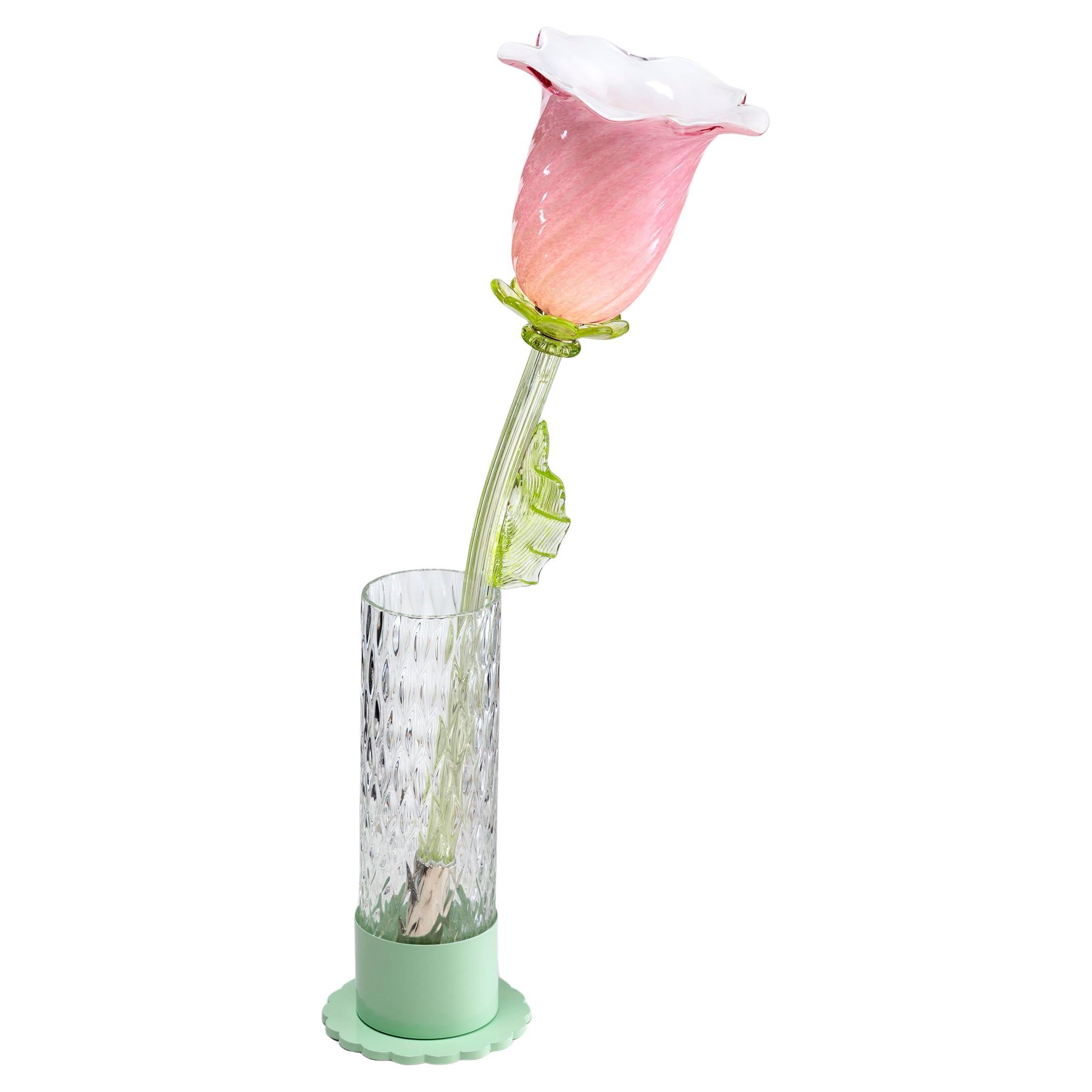 Modern Table Lamp Murano Glass Flower Alessandra Baldereschi Handmade