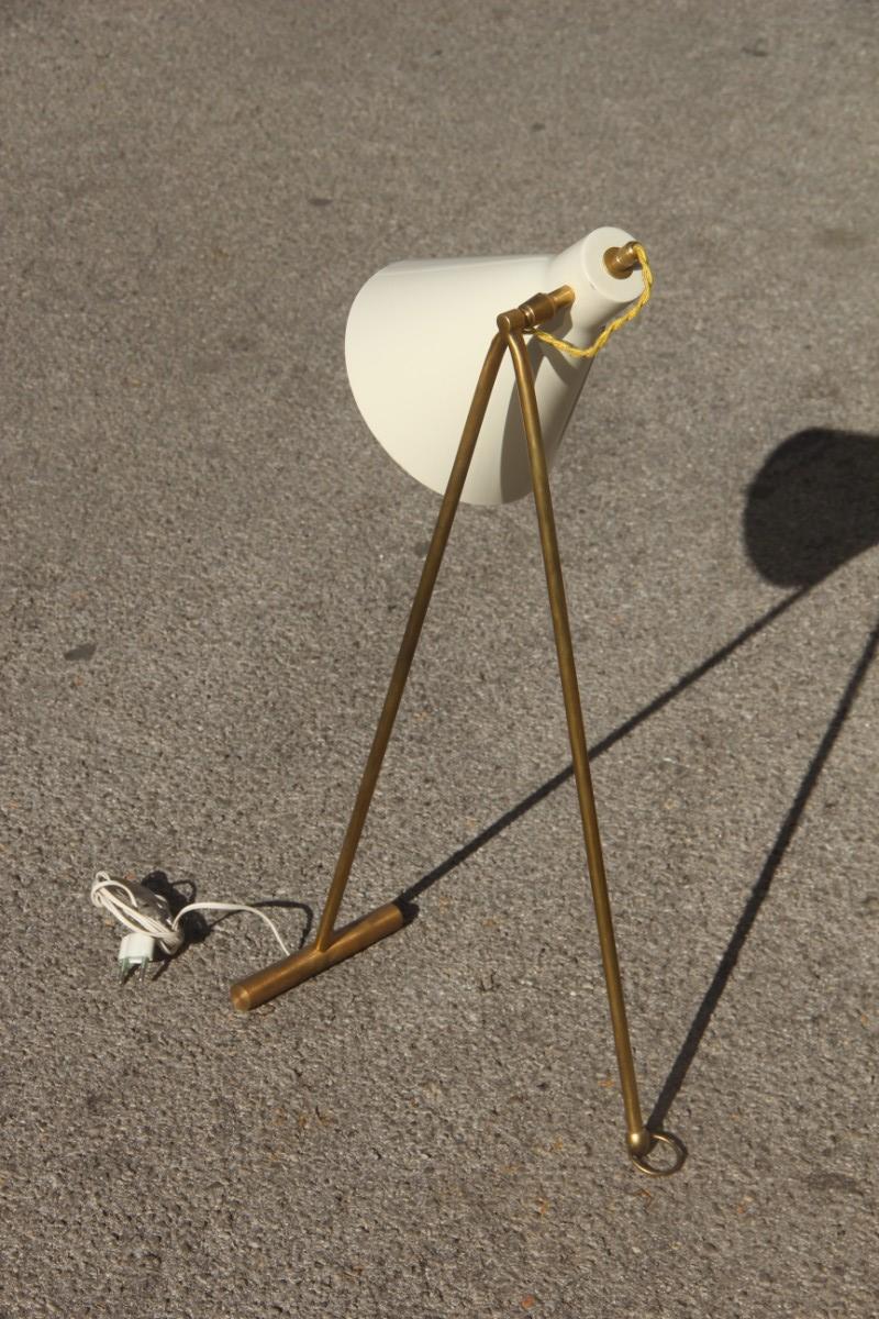 Modern table lamp sconce brass articulated lamp Stilnovo style Italian design, its peculiarity that can be used both as sconce and as a table lamp.
    