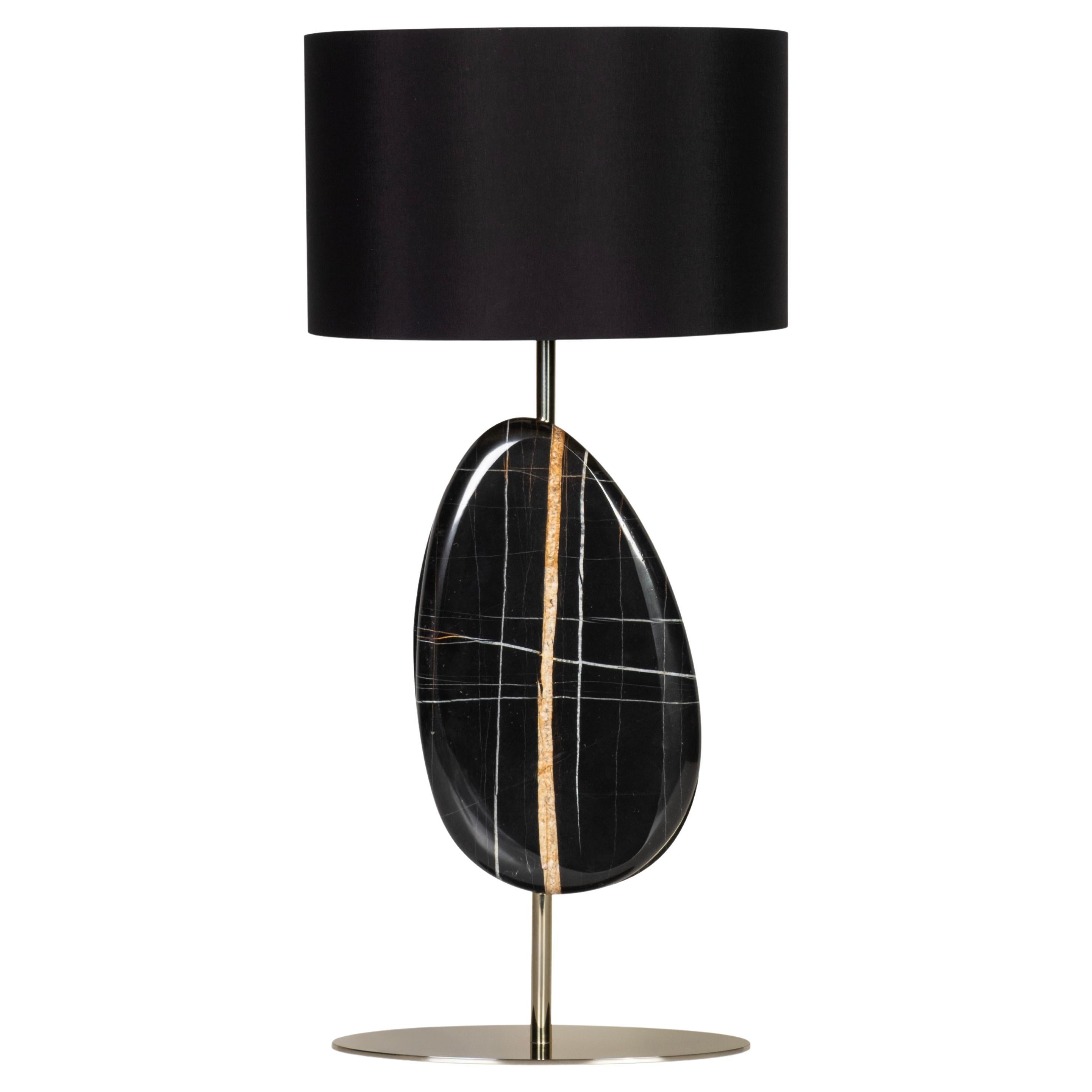 Lampe de table moderne, SET/2, Sahara Noir, abat-jour noir, fait main au Portugal