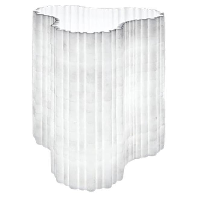 Moderne Tischlampe aus weißem Marmor mit poliertem Wasserjetschliff, Paolo Ulian Handgefertigt im Angebot