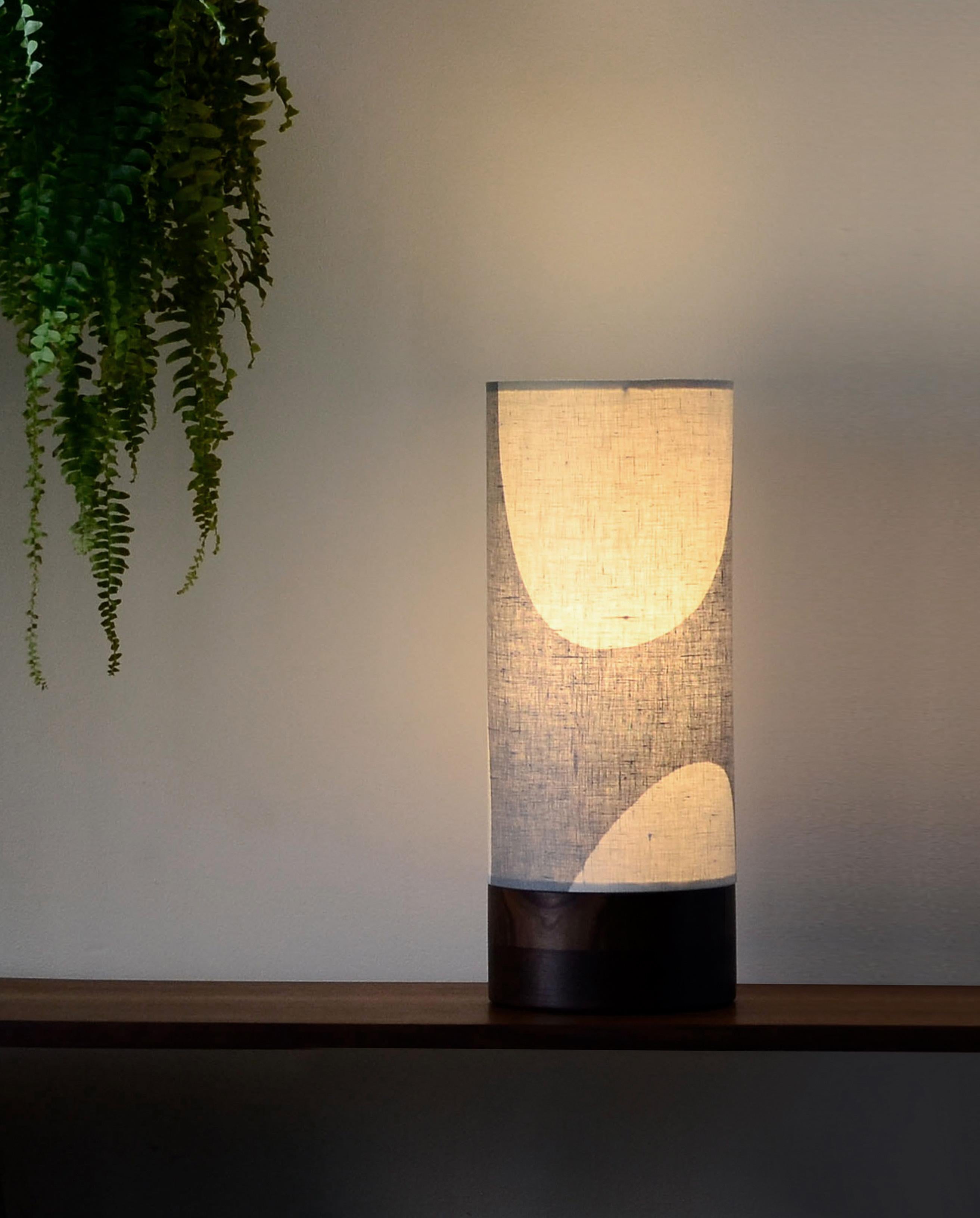 Hand-Crafted Modern Table Lamp with Round Base by La Loupe For Sale