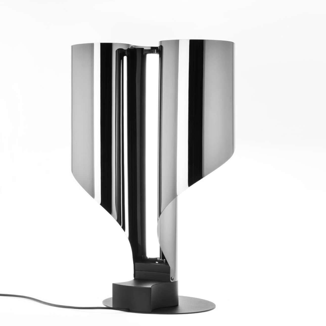 Italian Modern Table Light Corsini and Wiskemann Aluminium Silver Finish For Sale