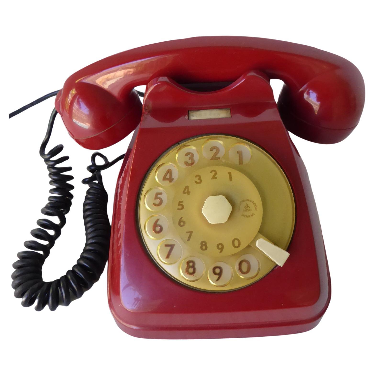 Moderner Tisch Rotary Phone SIEMENS AUSO SIP S62  Lino Saltini 1960er Jahre Italien