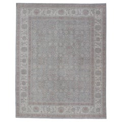 Modern Tabriz Design Rug by Keivan Woven Arts in Soft Light Blue 11'11 x 14'10