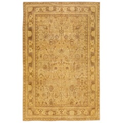 Modern Tabriz Persian Handmade Floral Goldenrod Wool Rug