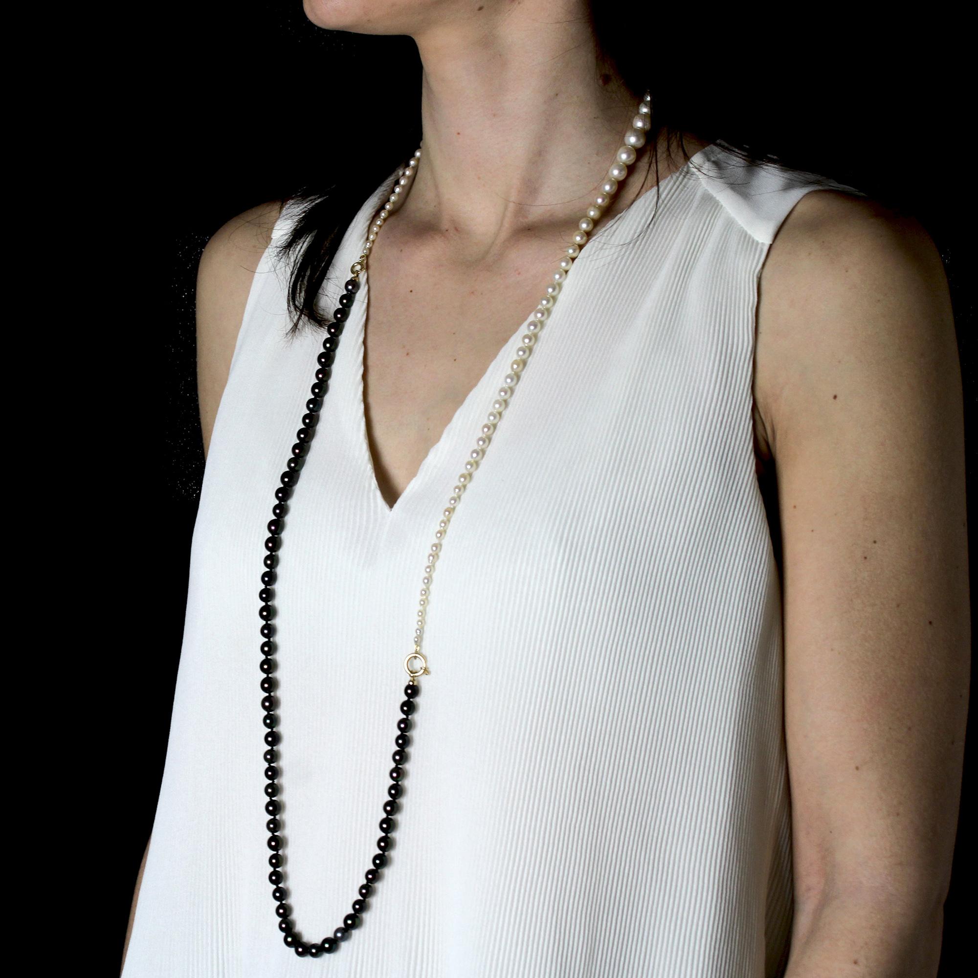 Collana moderna con perle di coltura di Tahiti in vendita 7