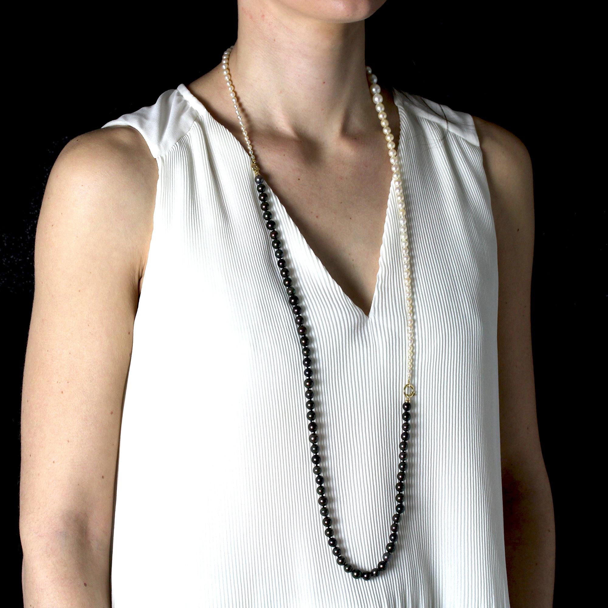 Collana moderna con perle di coltura di Tahiti in vendita 8