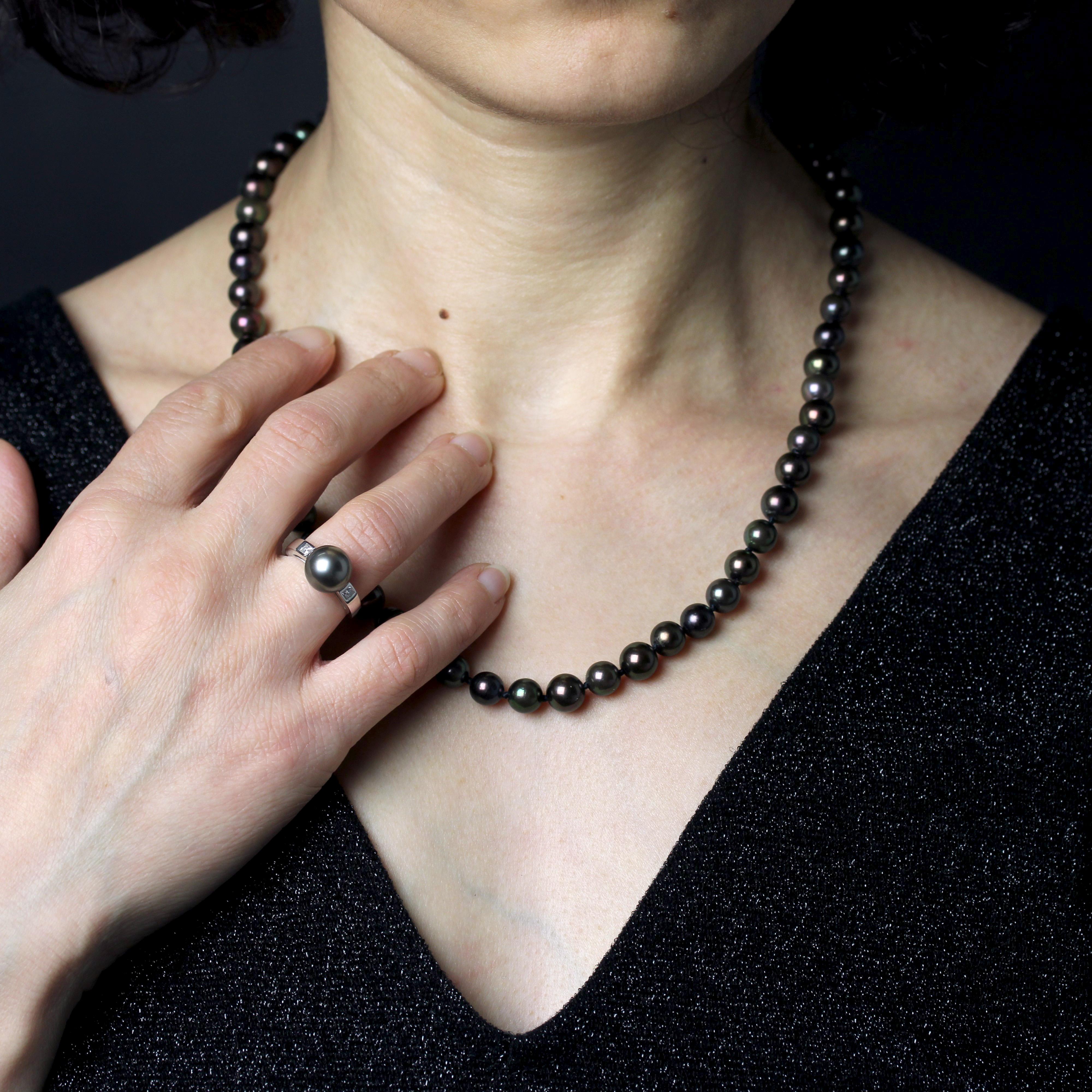 Collana moderna con perle di coltura di Tahiti in vendita 12