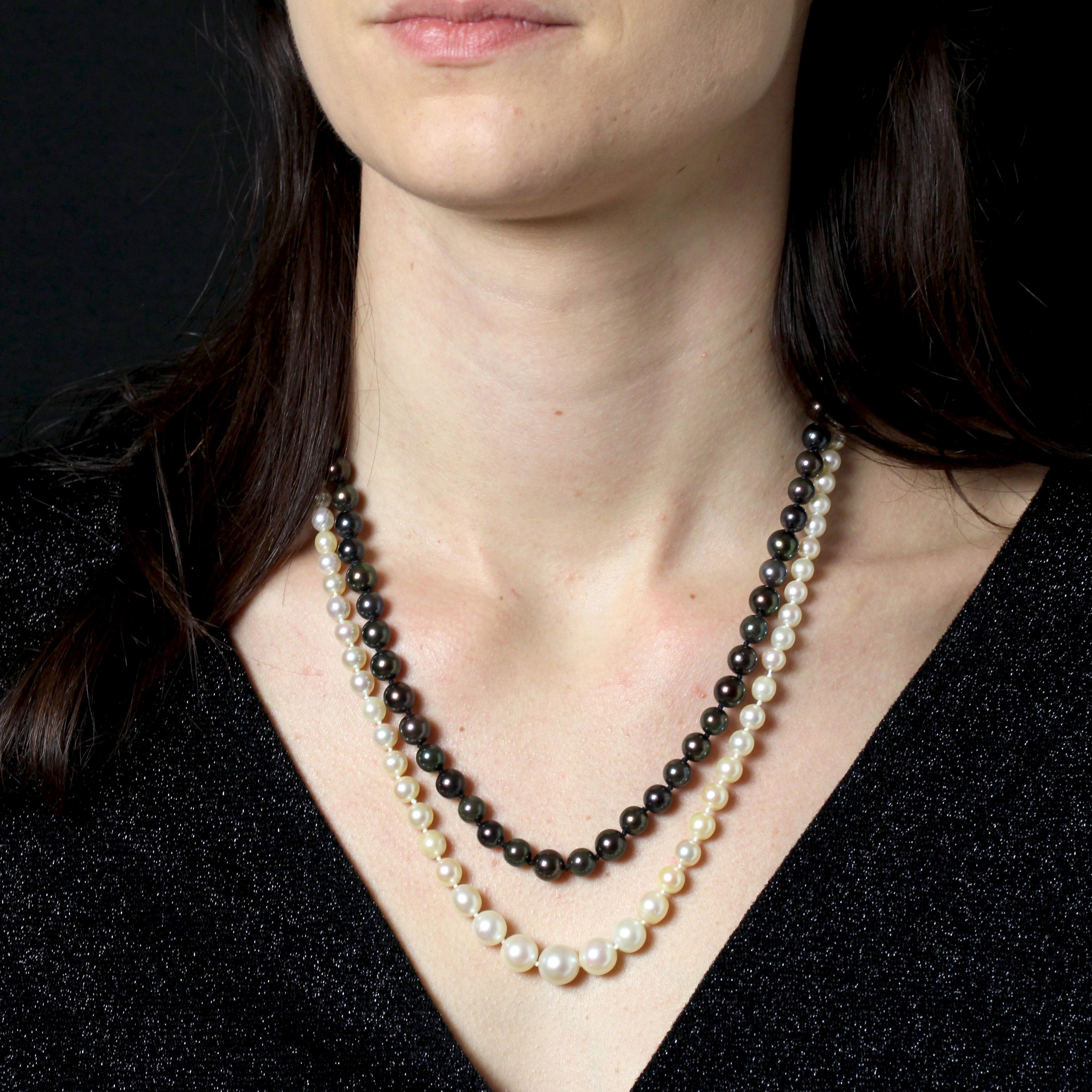Collana moderna con perle di coltura di Tahiti in vendita 1