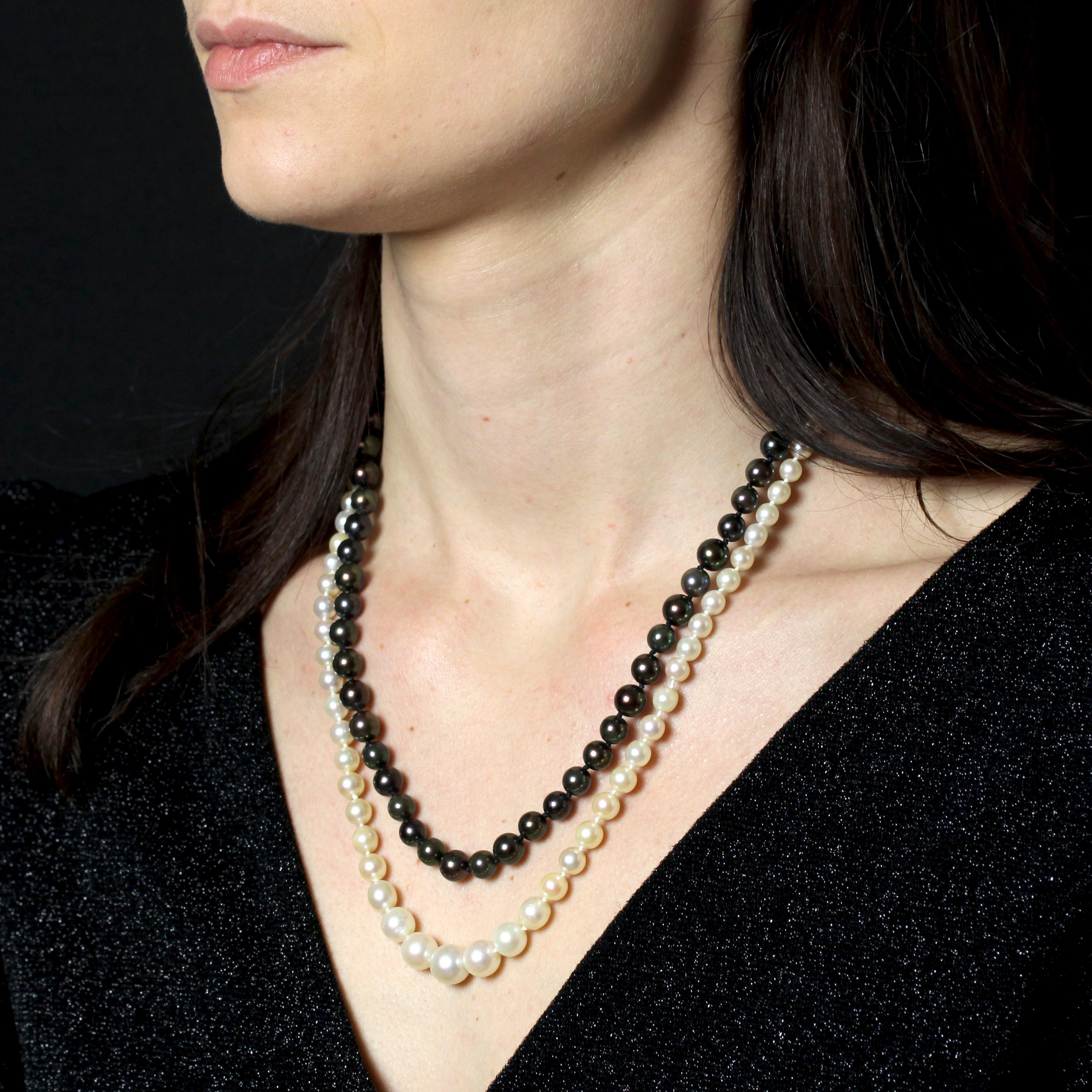 Collana moderna con perle di coltura di Tahiti in vendita 2