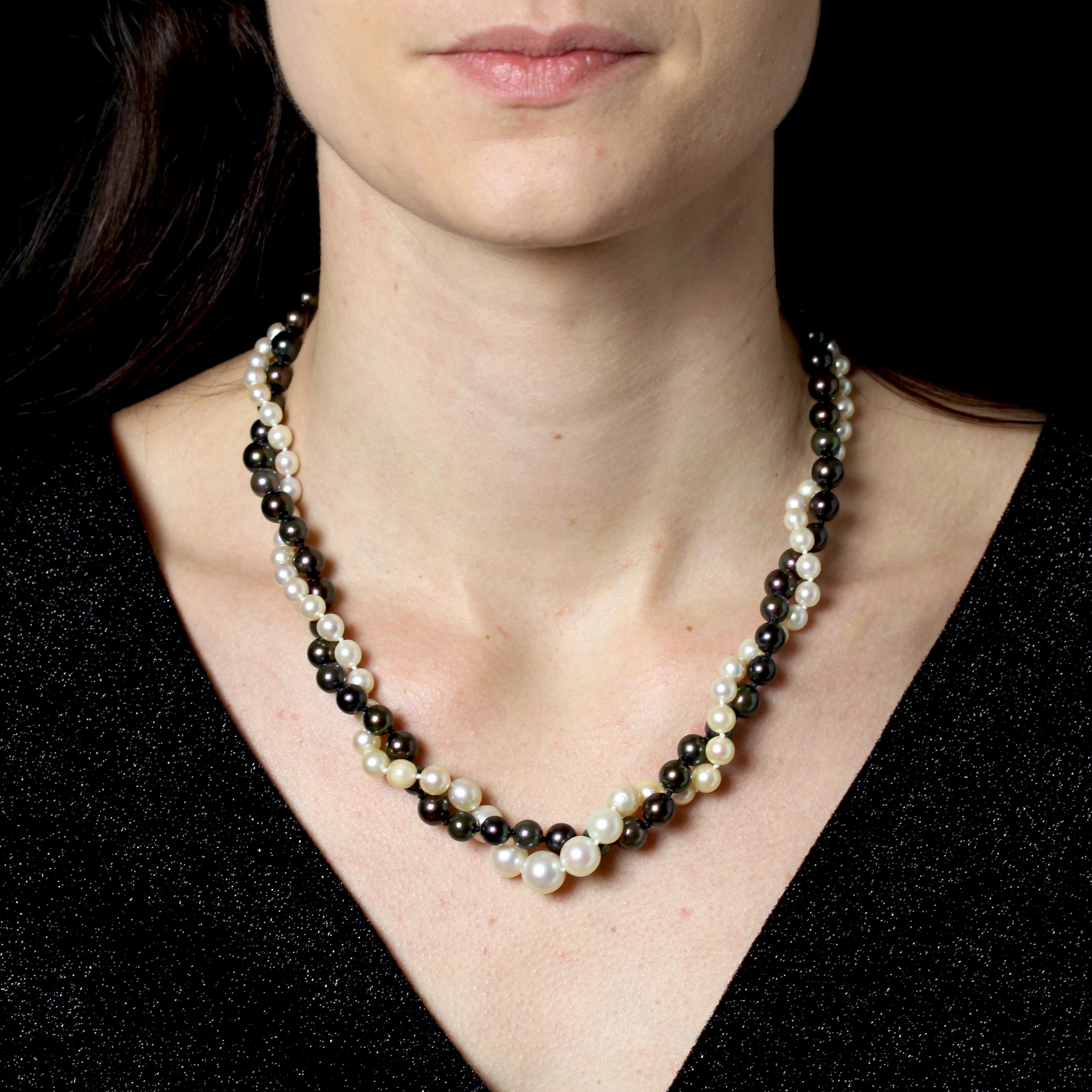 Collana moderna con perle di coltura di Tahiti in vendita 3
