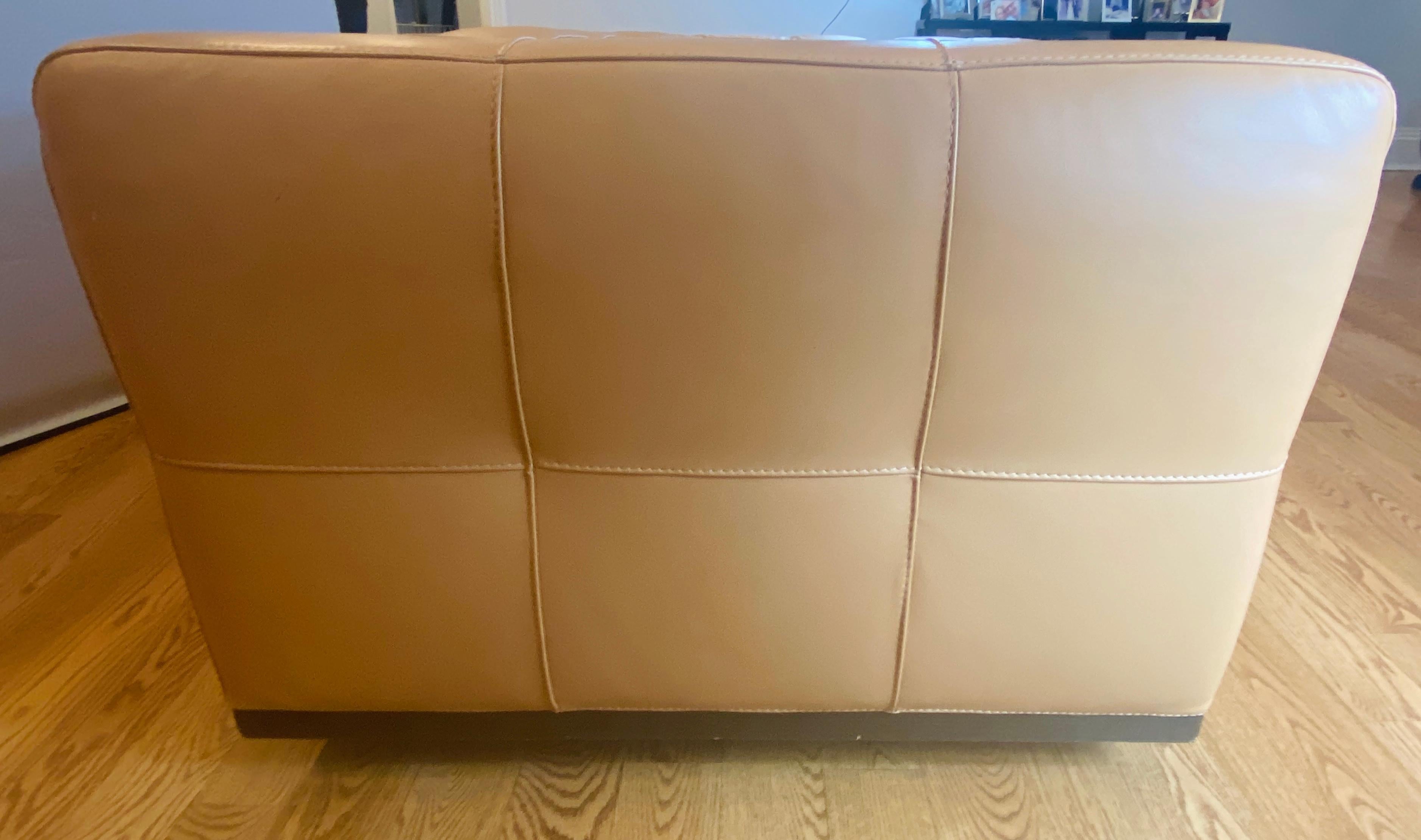 Modern Tan Leather Sectional Sofa by Roche Bobois 3
