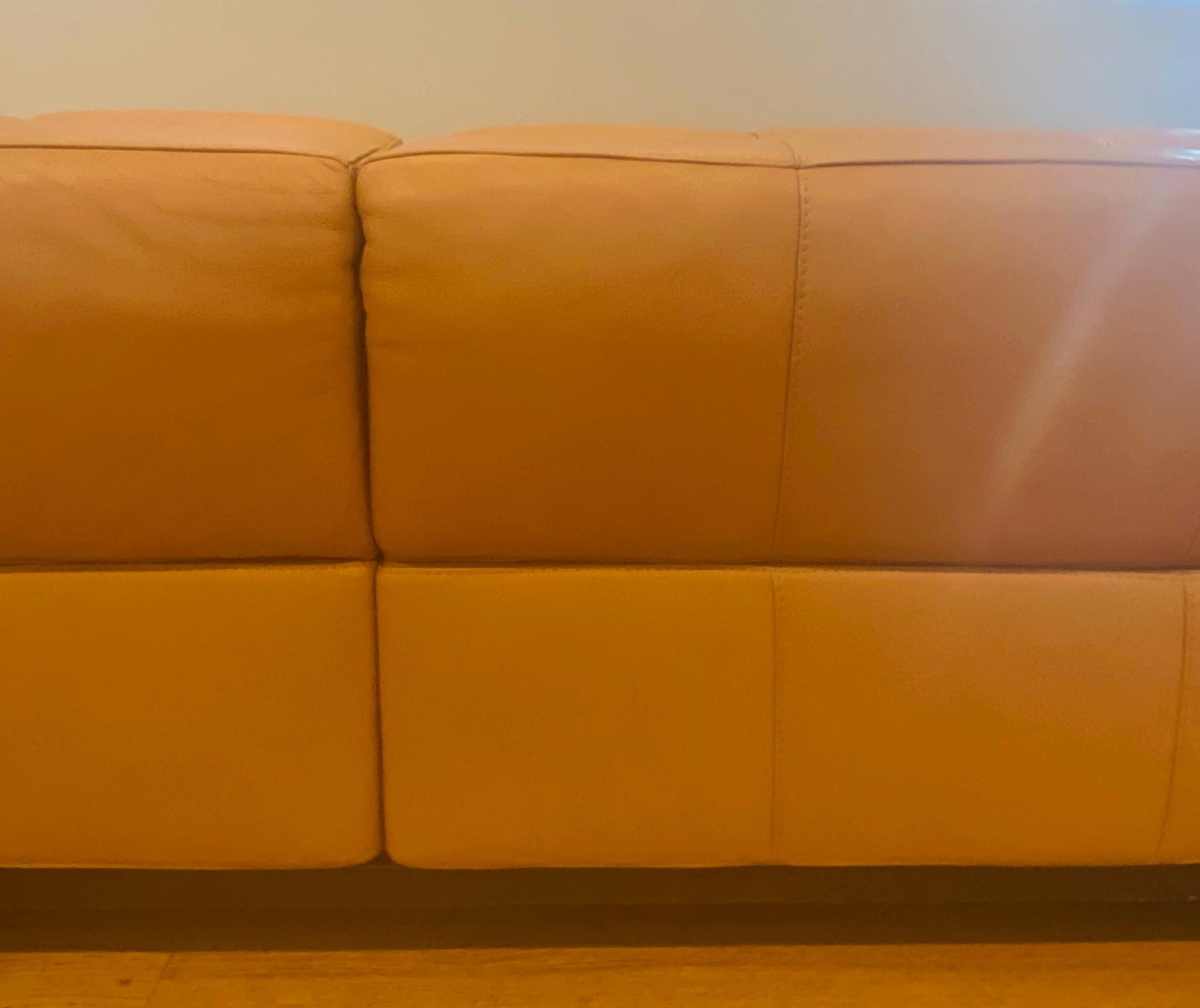 Modern Tan Leather Sectional Sofa by Roche Bobois 4