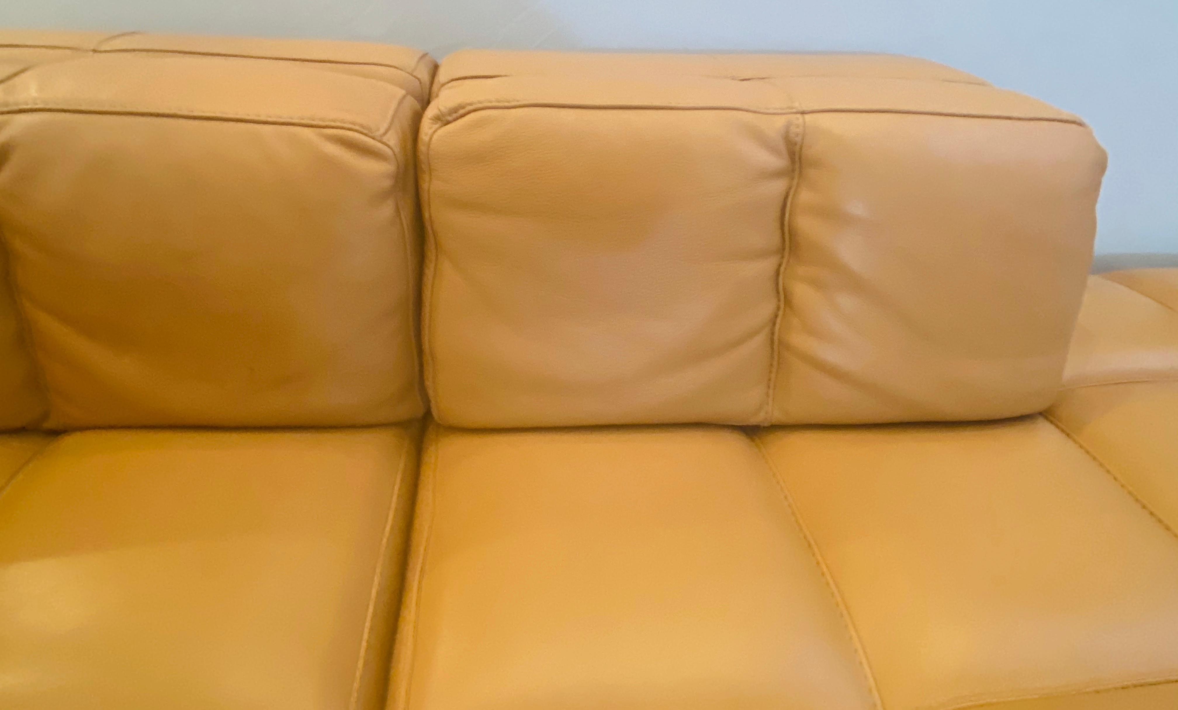 Modern Tan Leather Sectional Sofa by Roche Bobois In Good Condition In Plainview, NY