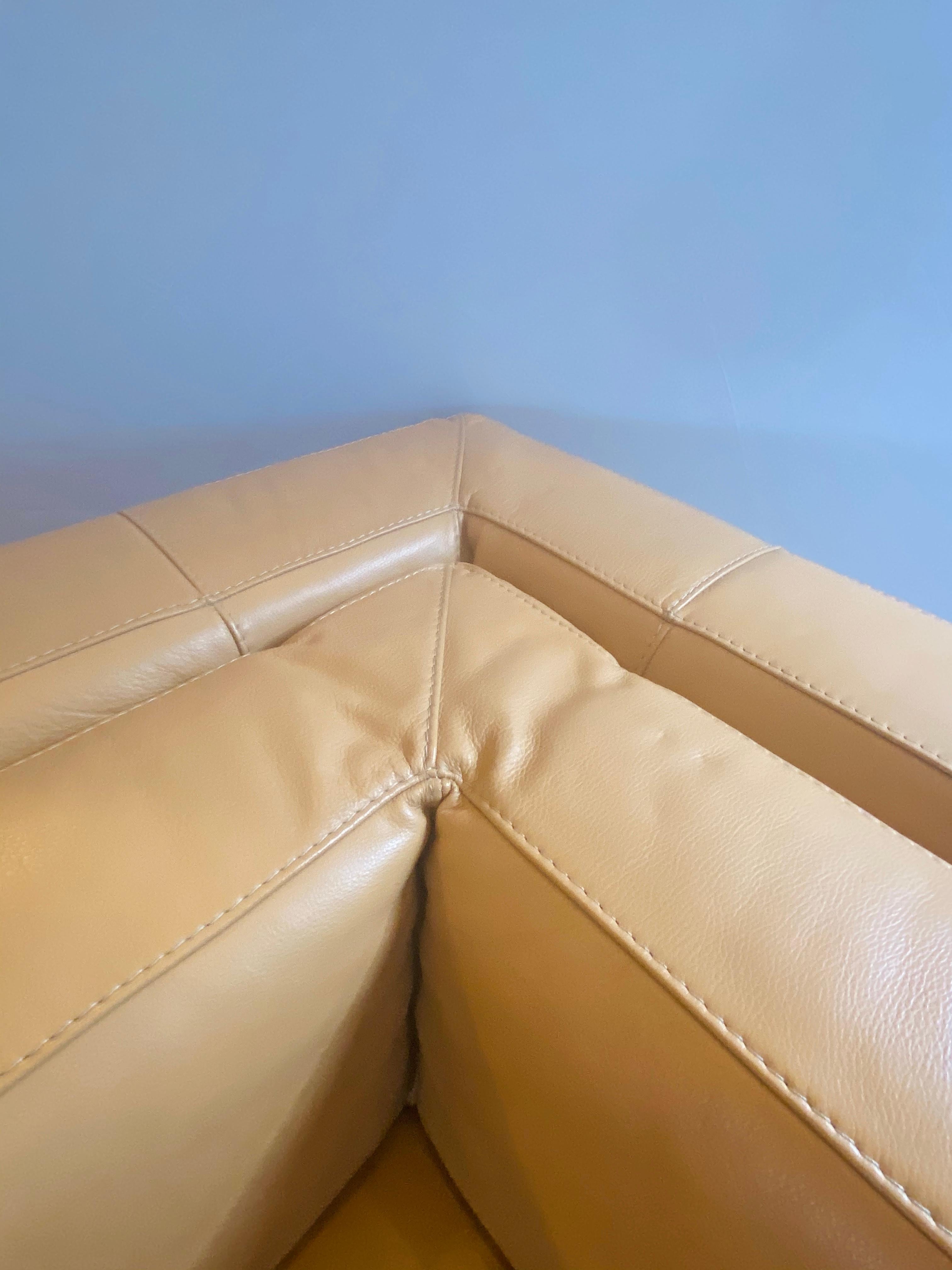 Metal Modern Tan Leather Sectional Sofa by Roche Bobois