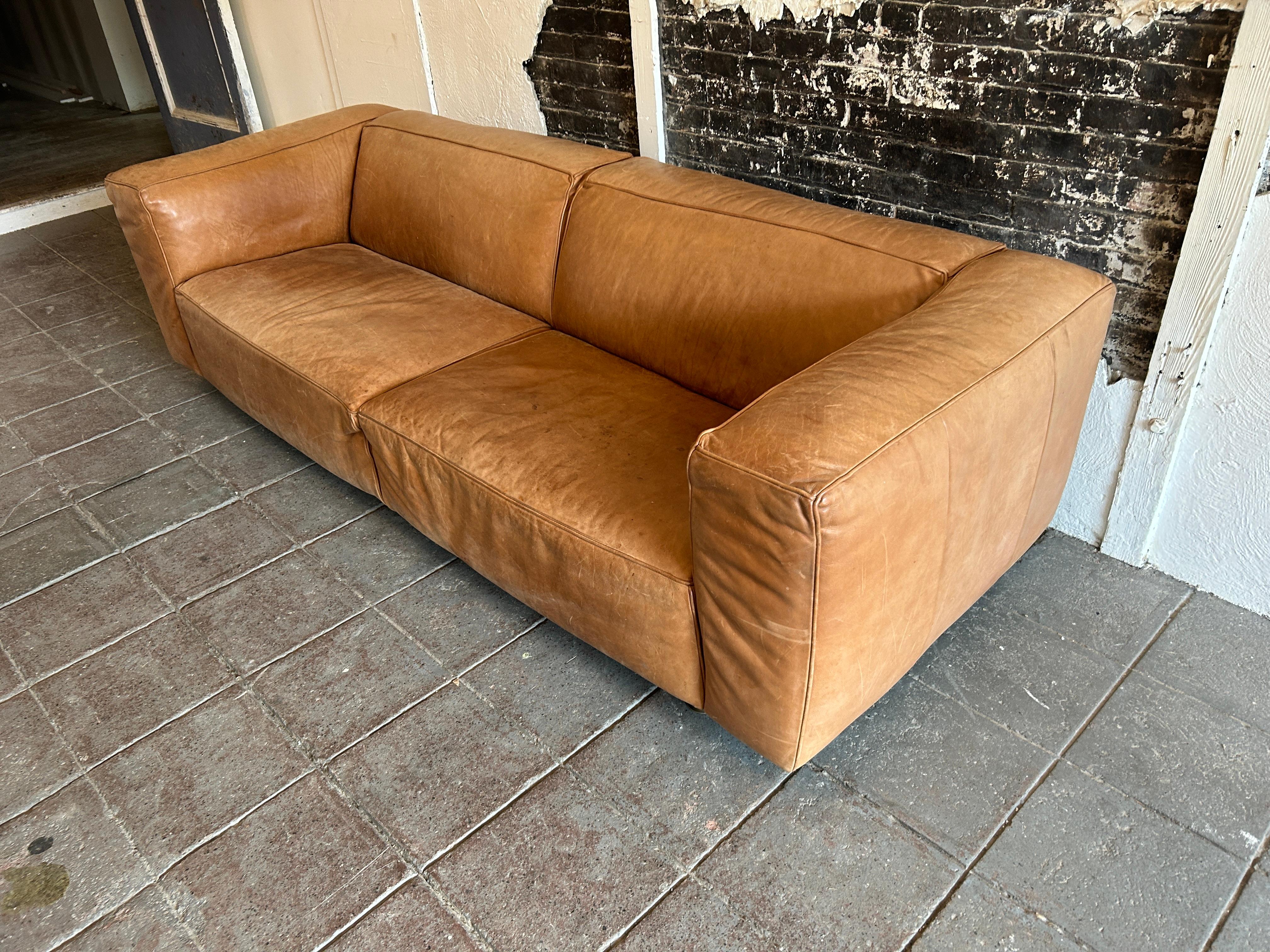 leather cube sofa