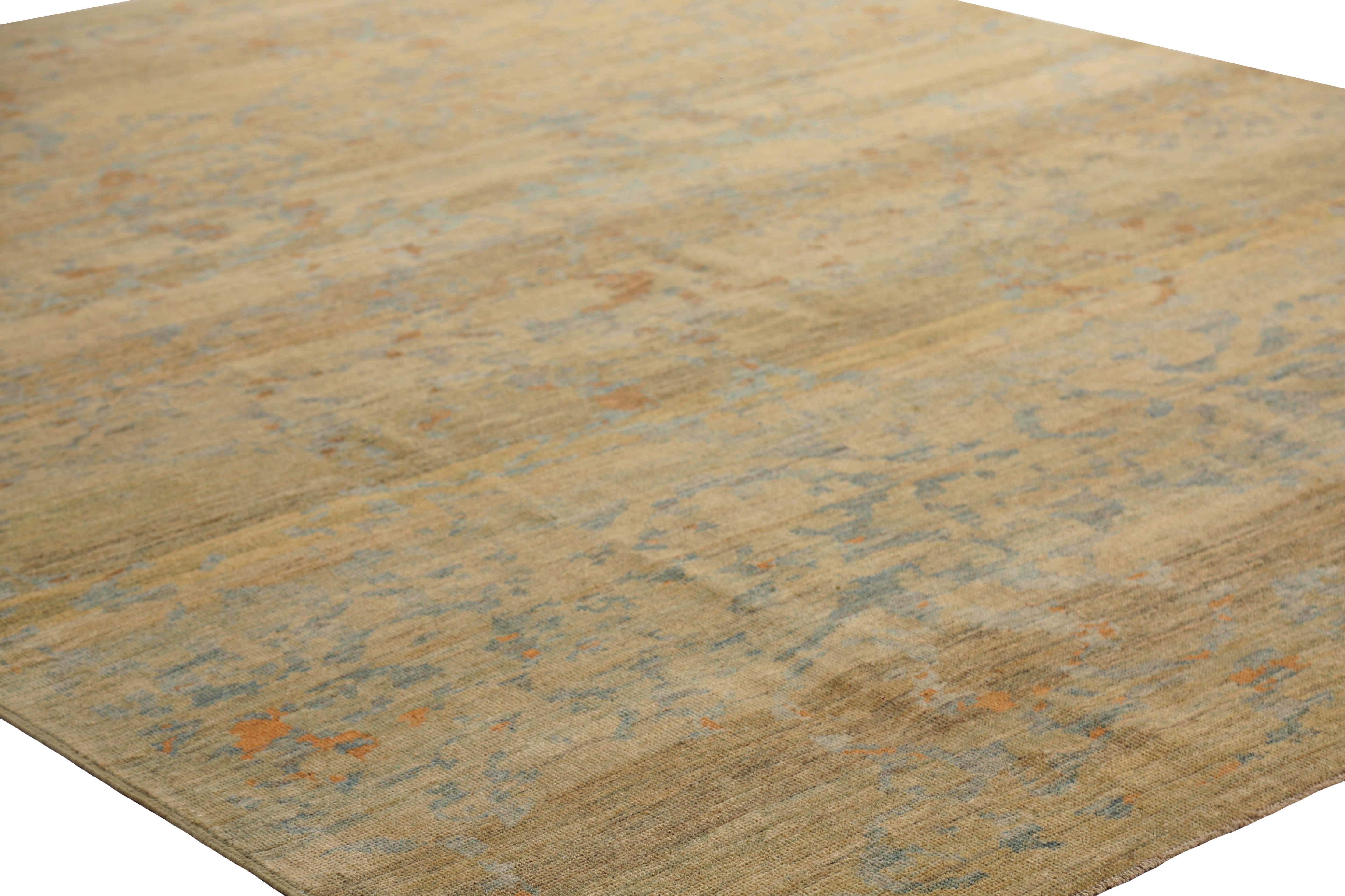 Modern Tan Turkish Sultanabad Rug For Sale 3