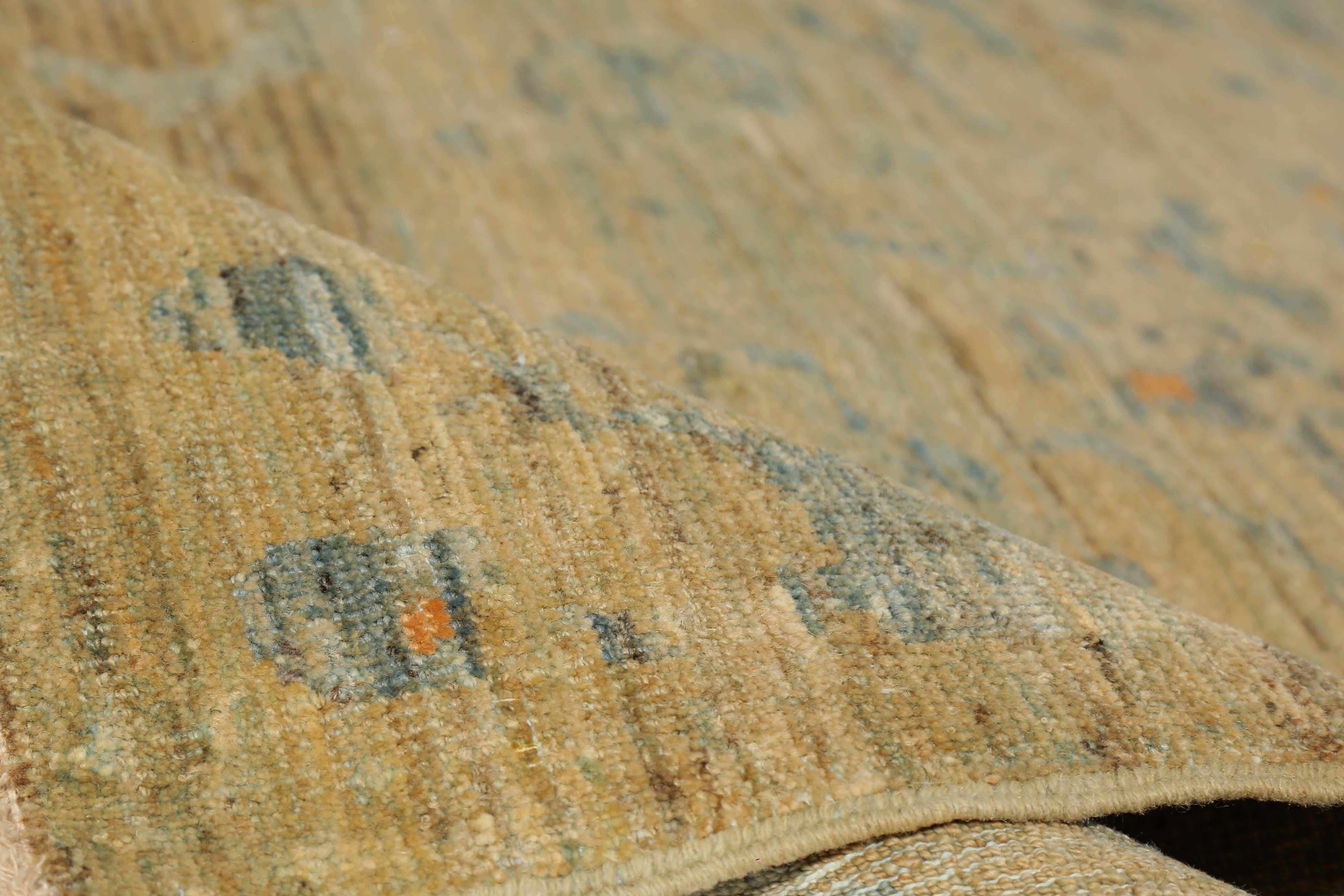 Modern Tan Turkish Sultanabad Rug For Sale 4
