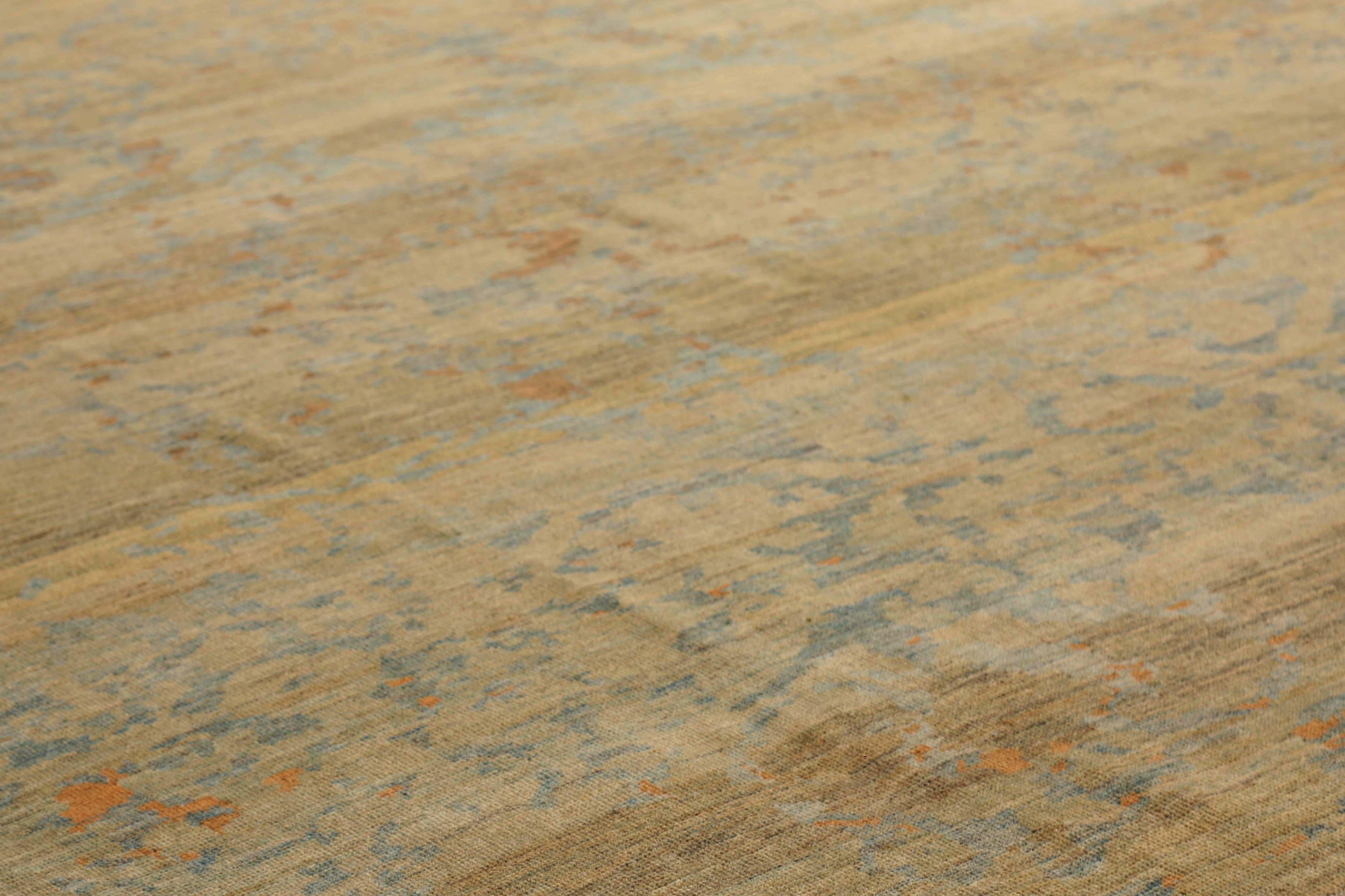 Modern Tan Turkish Sultanabad Rug For Sale 2