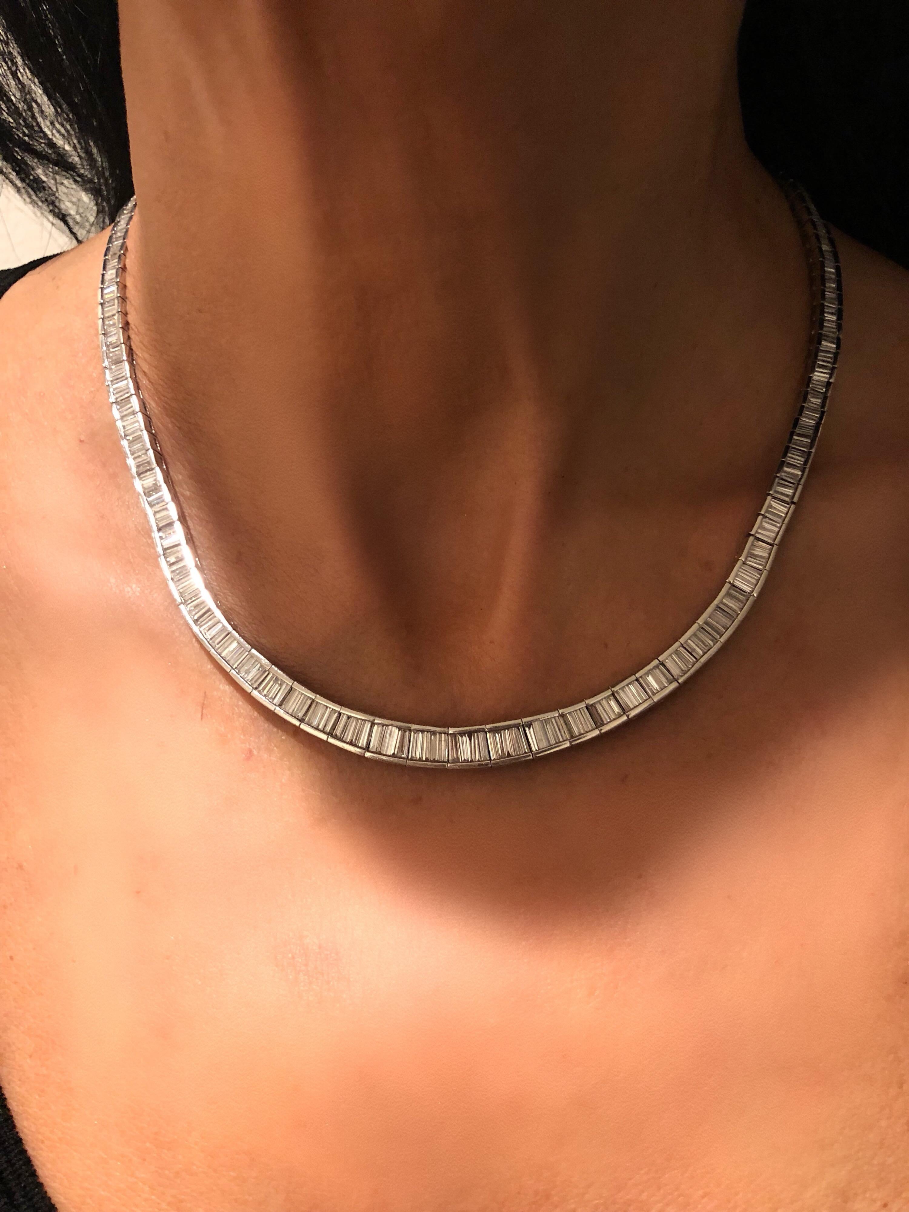 baguette diamond necklace