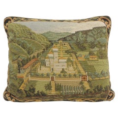 Modern Tapestry Green and Yellow Decorative Lumbar Pillow