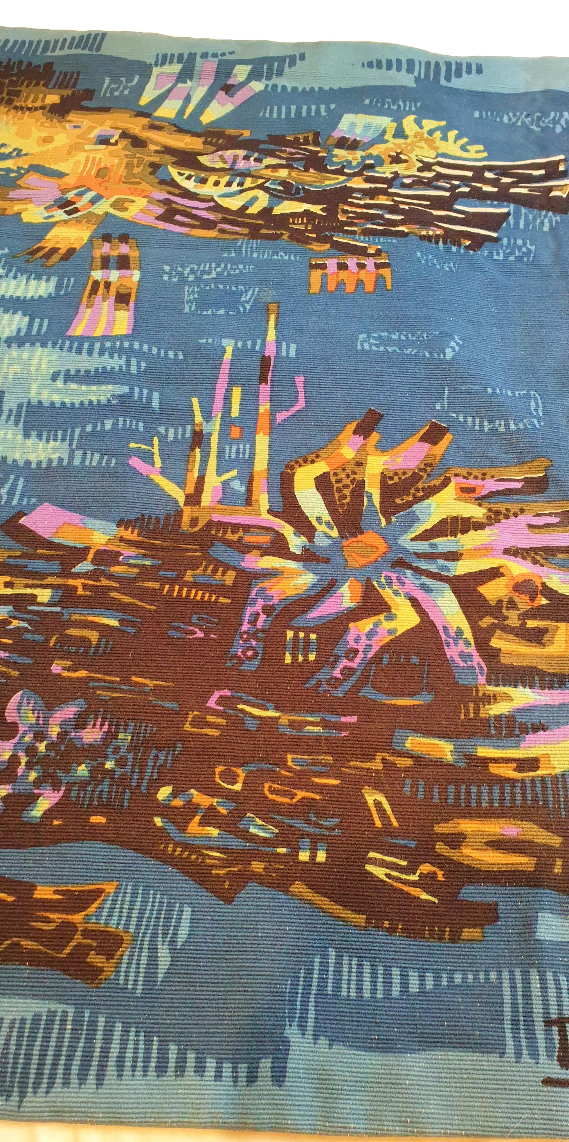Mid-Century Modern 772 -Tapestry Robert Debieve du 20ème siècle en vente