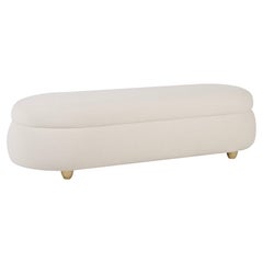 Taburete de cama moderno Taranaki, banco, lana DEDAR, hecho a mano en Portugal por Greenapple