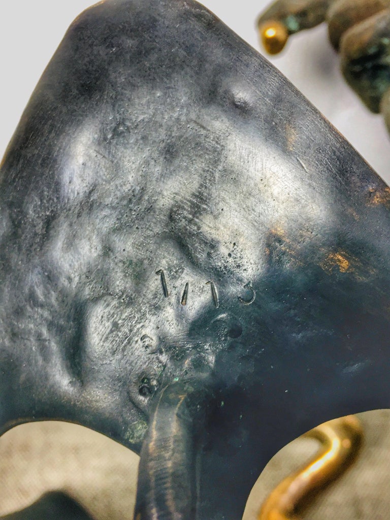 Late 20th Century Three figure Modern Abstract Tarnished Bronze