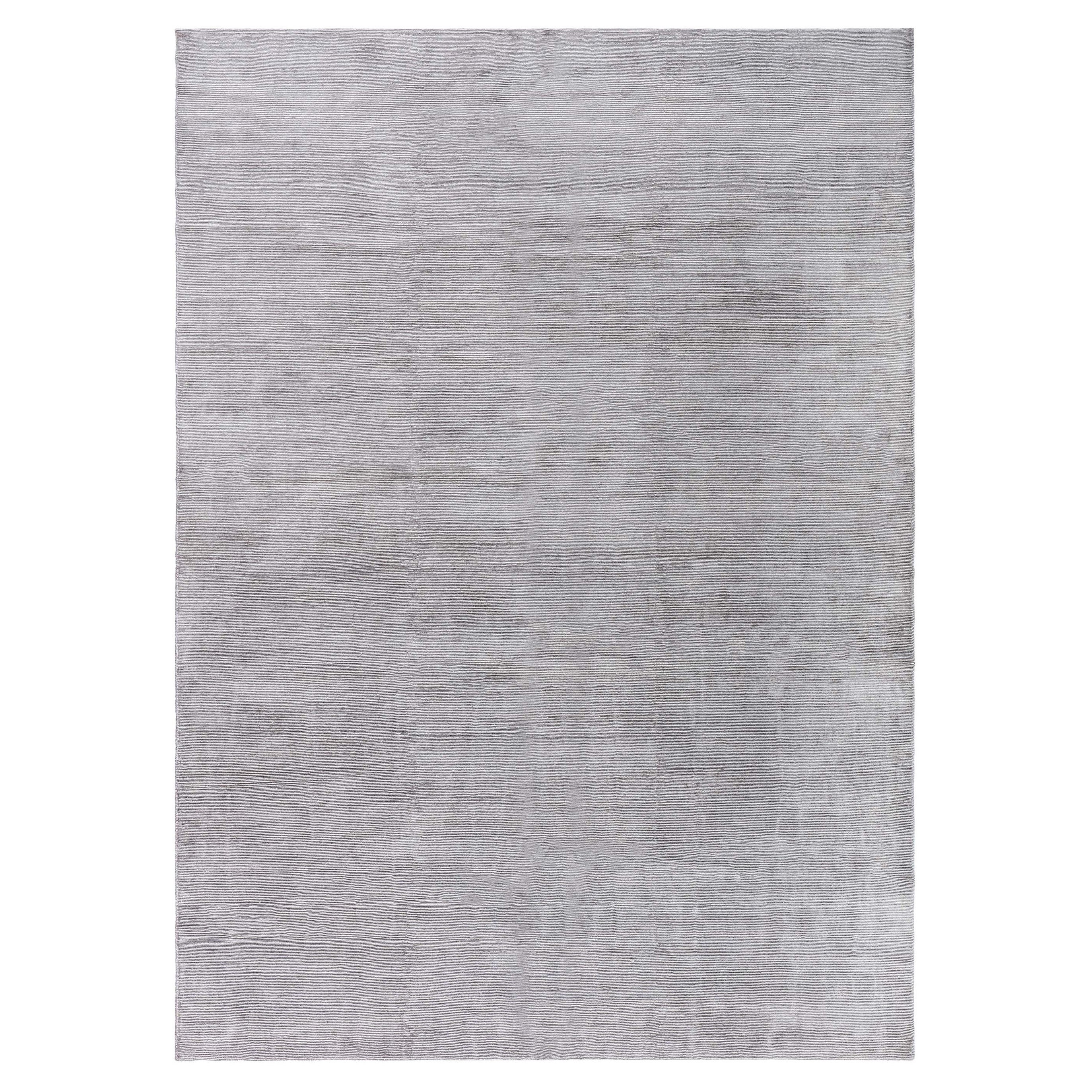 Modern Taupe Rug in Wool and Silk by Doris Leslie Blau