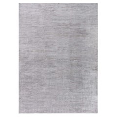 Tapis moderne taupe en laine et soie de Doris Leslie Blau