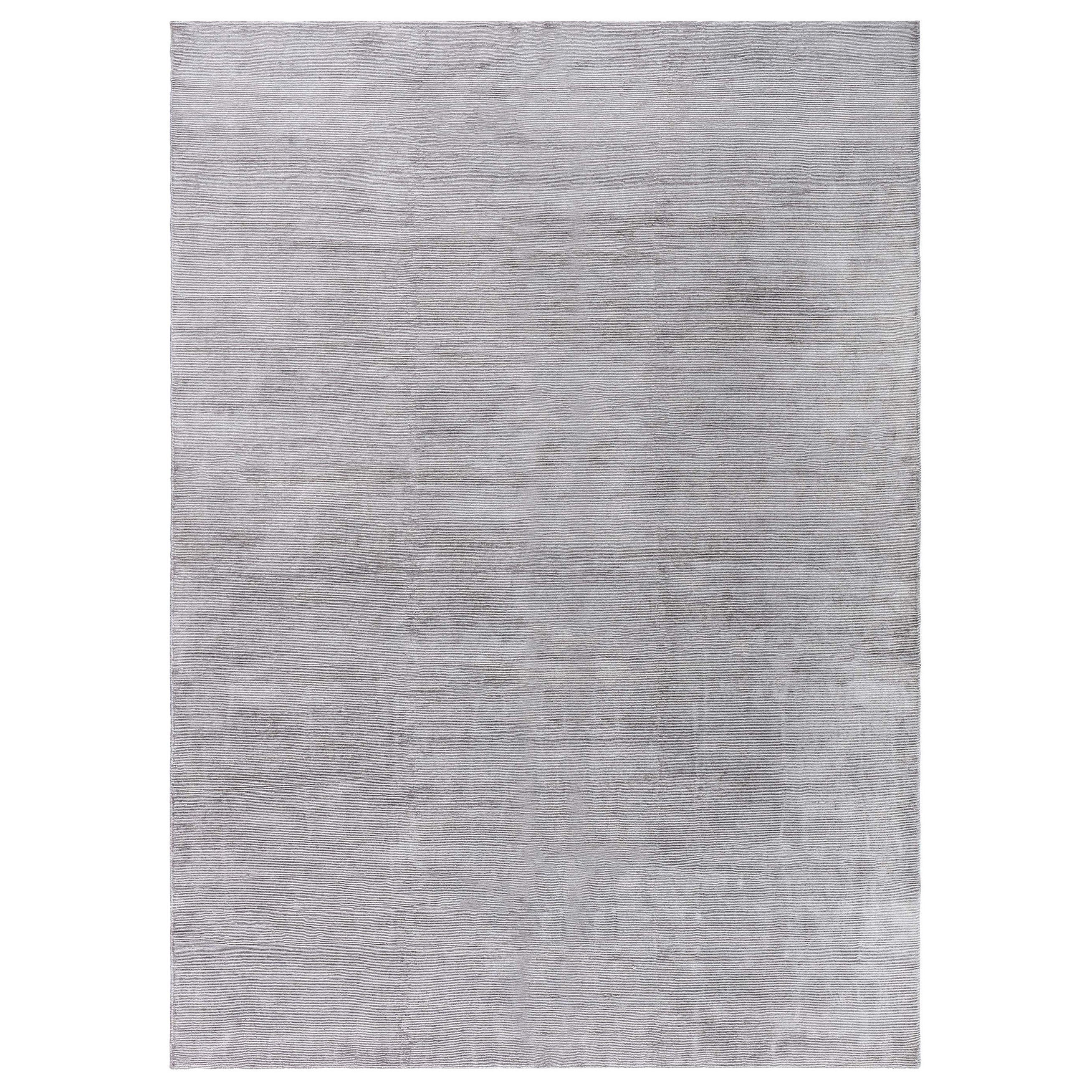 Modern Taupe Rug in Wool and Silk by Doris Leslie Blau