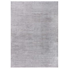 Modern Taupe Rug in Wool and Silk by Doris Leslie Blau