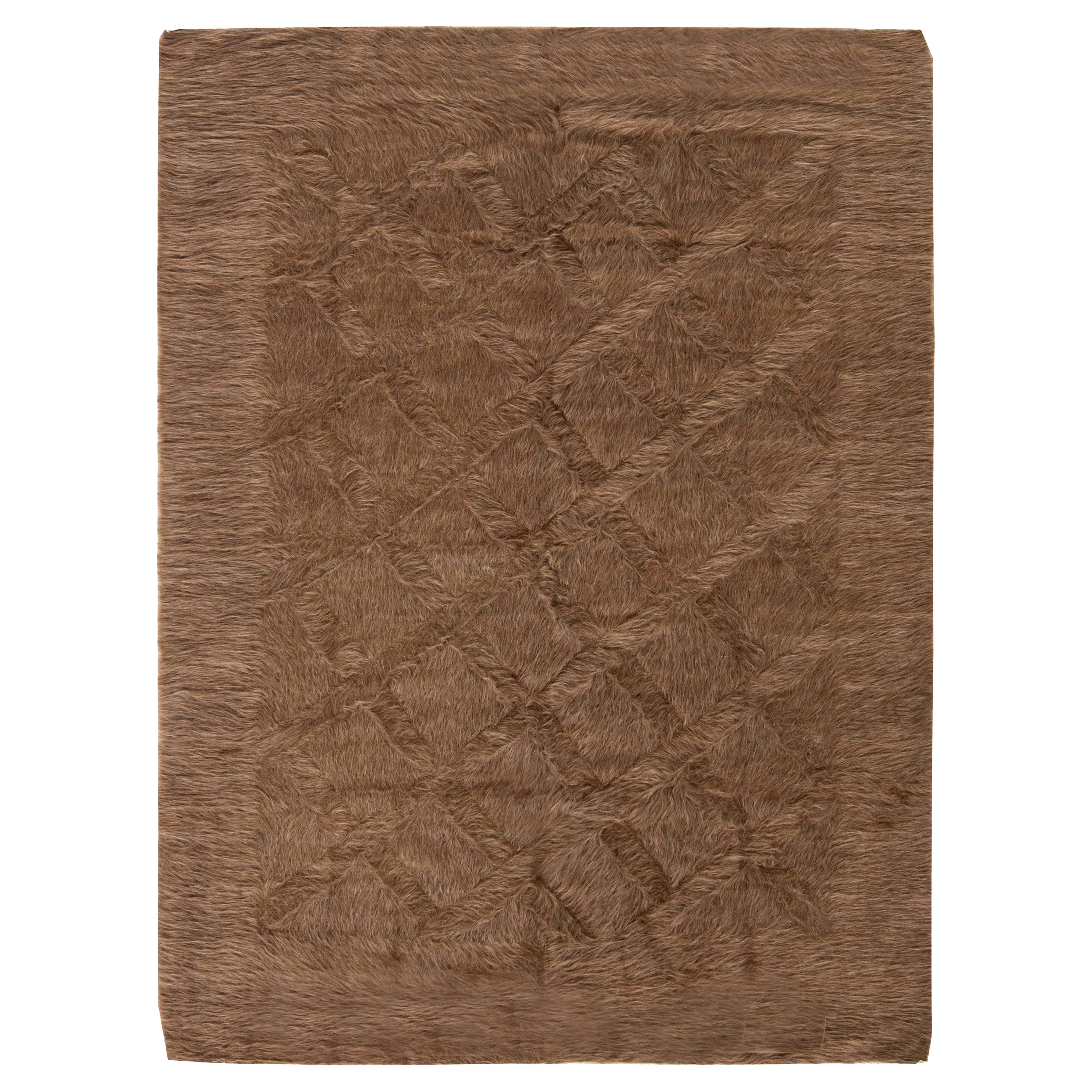 Short Hair Rug Taurus Collection Modern Geometric Brown Goat Hair Rug by Doris Leslie ...