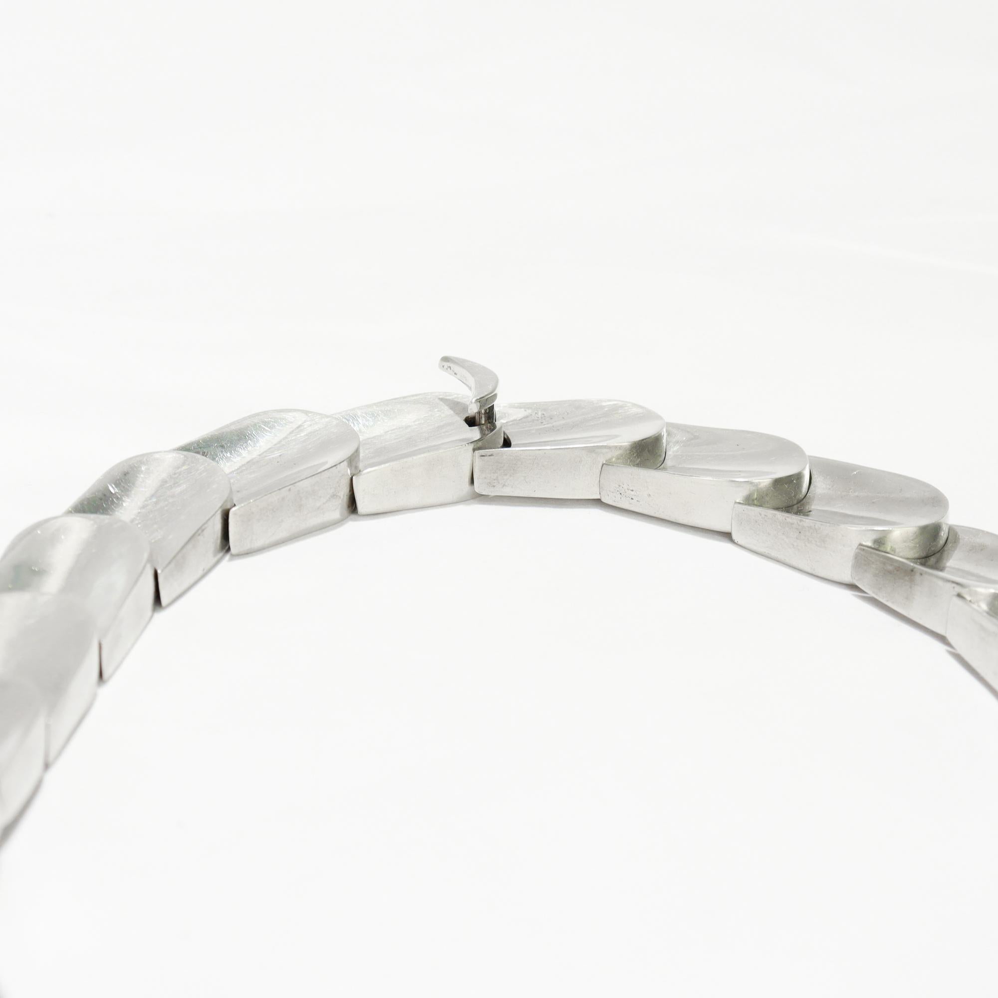 Collana moderna di Taxco, messicana, in argento sterling, a squame di serpente con maglie spesse in vendita 8