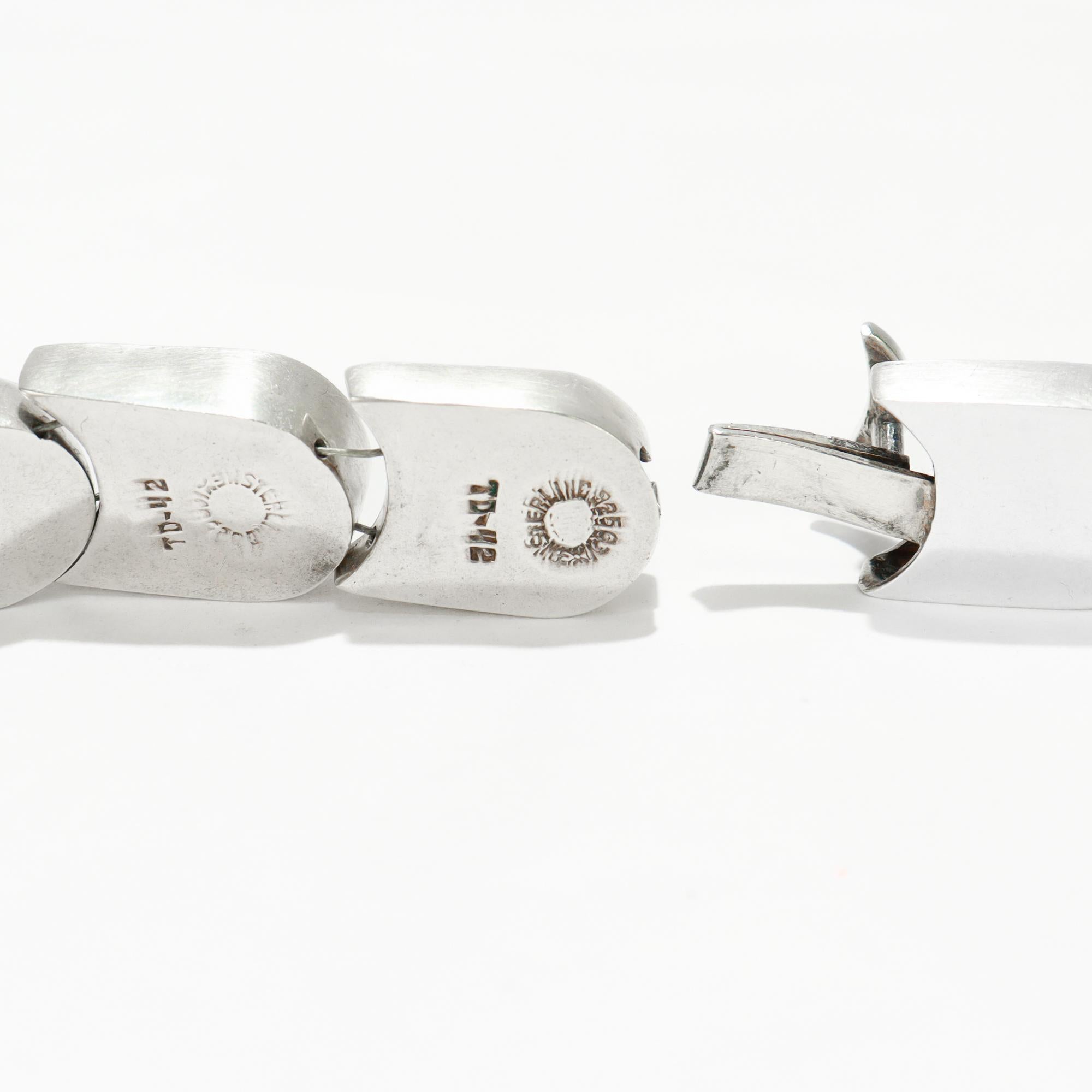 Collana moderna di Taxco, messicana, in argento sterling, a squame di serpente con maglie spesse in vendita 15