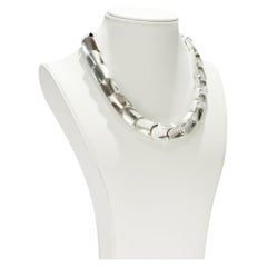 Collier moderne Taxco Mexican Sterling Silver Thick Link Snake Scale Collar