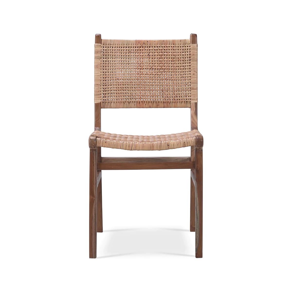 Moderno Sedie da pranzo moderne in teak (set di 2) in vendita