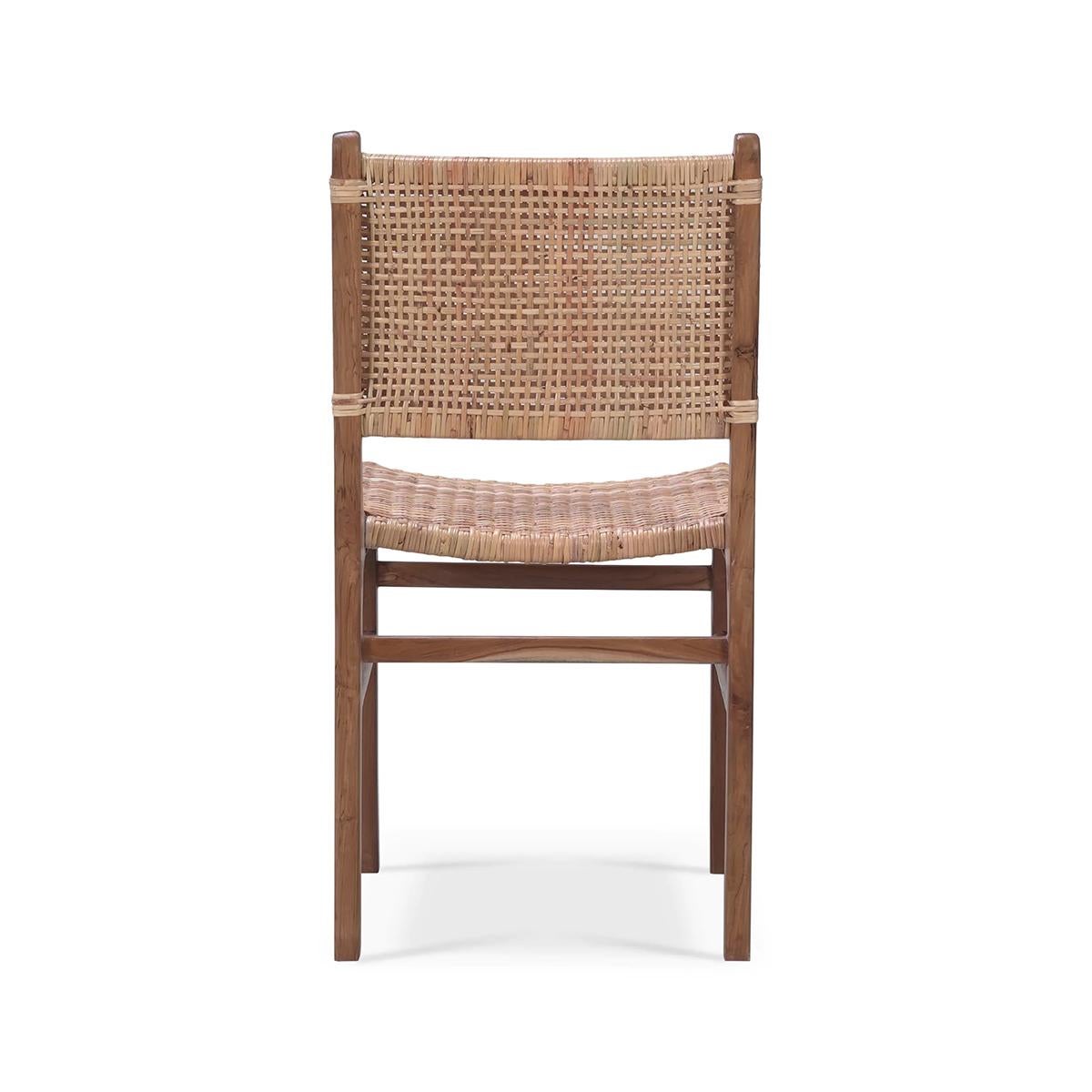 Indonesiano Sedie da pranzo moderne in teak (set di 2) in vendita