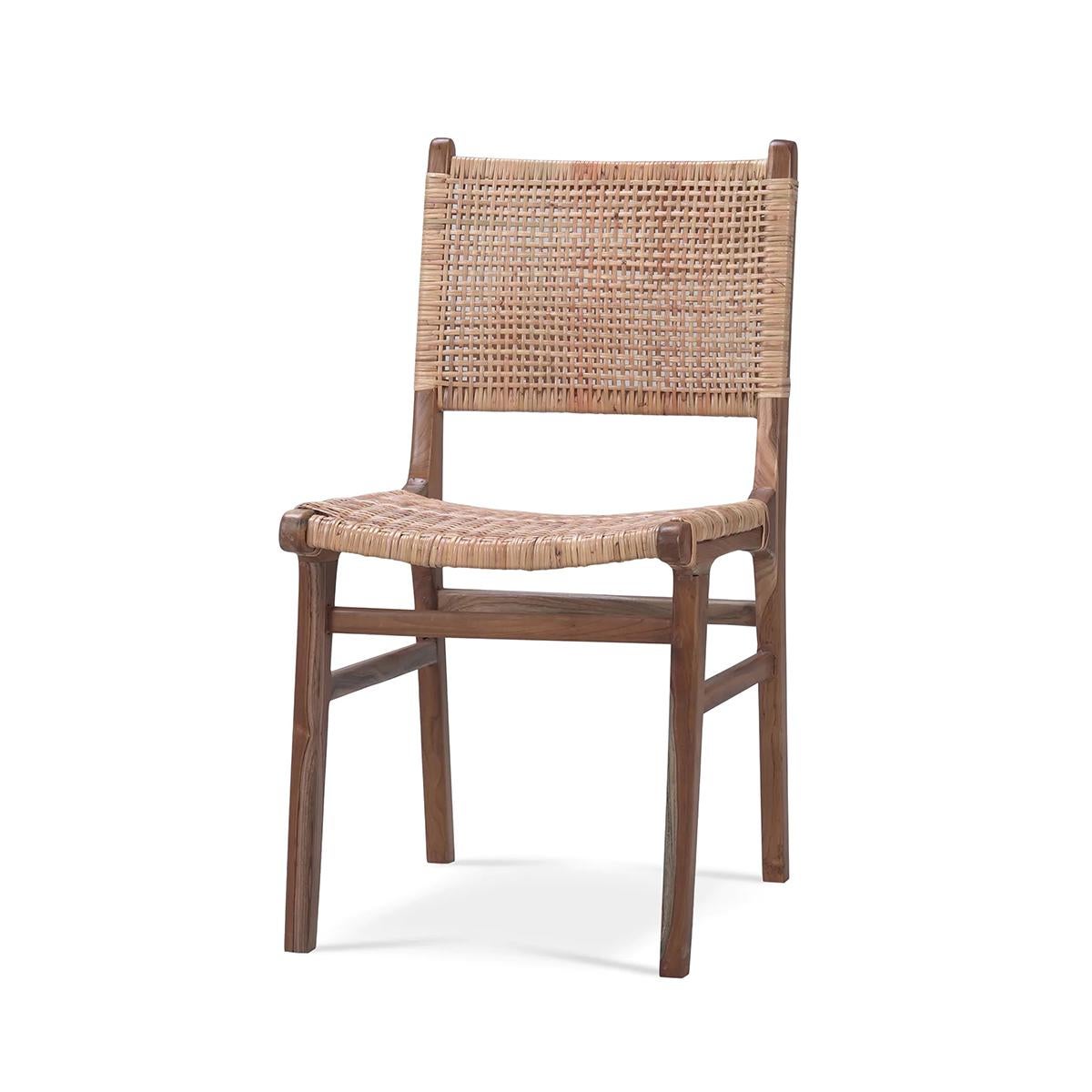 XXI secolo e contemporaneo Sedie da pranzo moderne in teak (set di 2) in vendita