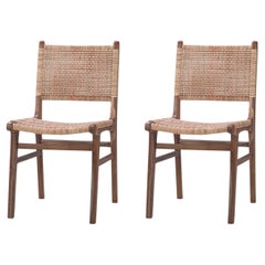 Moderne Esszimmerstühle aus Teakholz (Set aus 2)