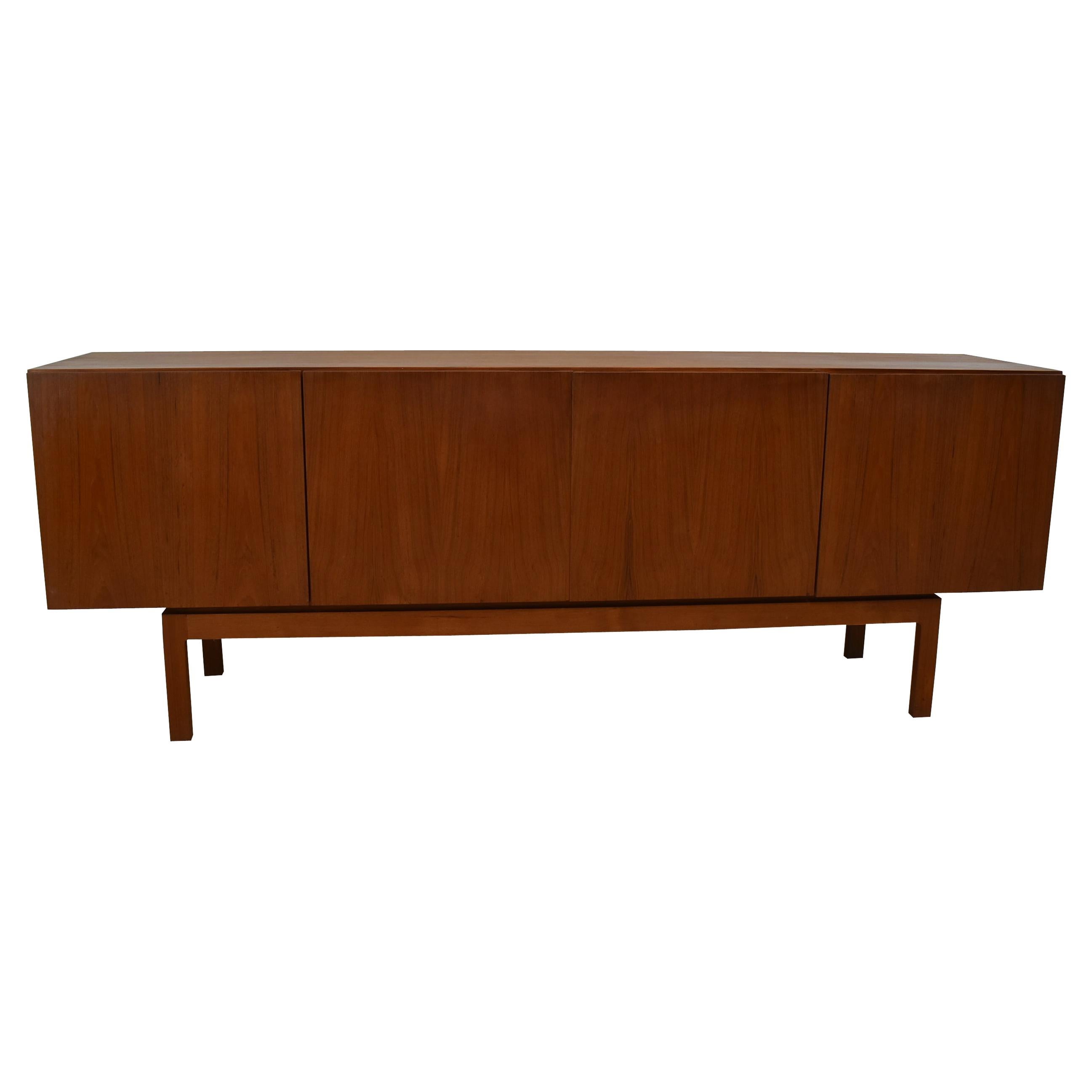 Modern Teak Four Door Danish Credenza Bernhard Petersen & Son