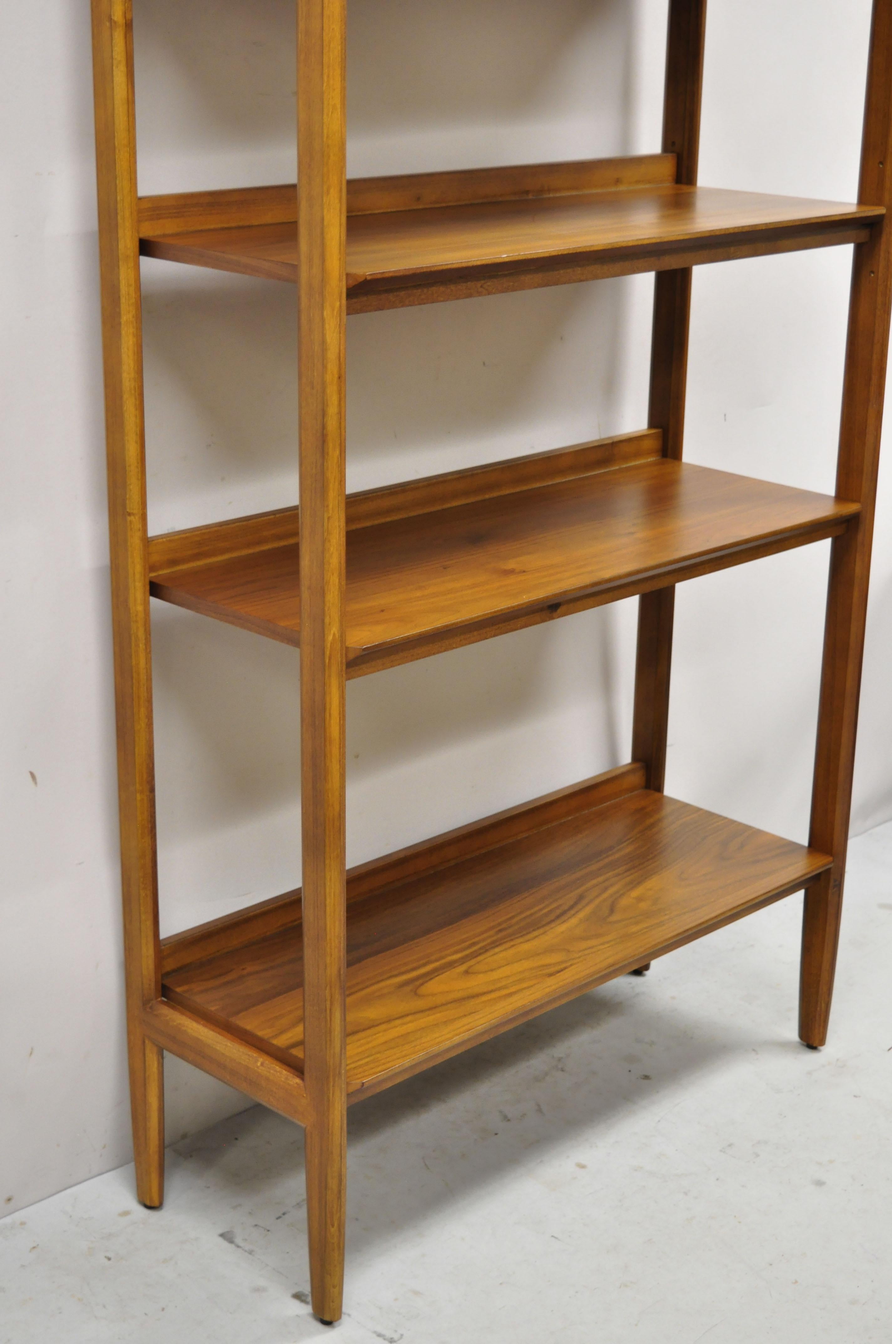 Mid-Century Modern Modern Teak Wood Danish Mid Century Style 5 Shelf Tall Bookcase Stand