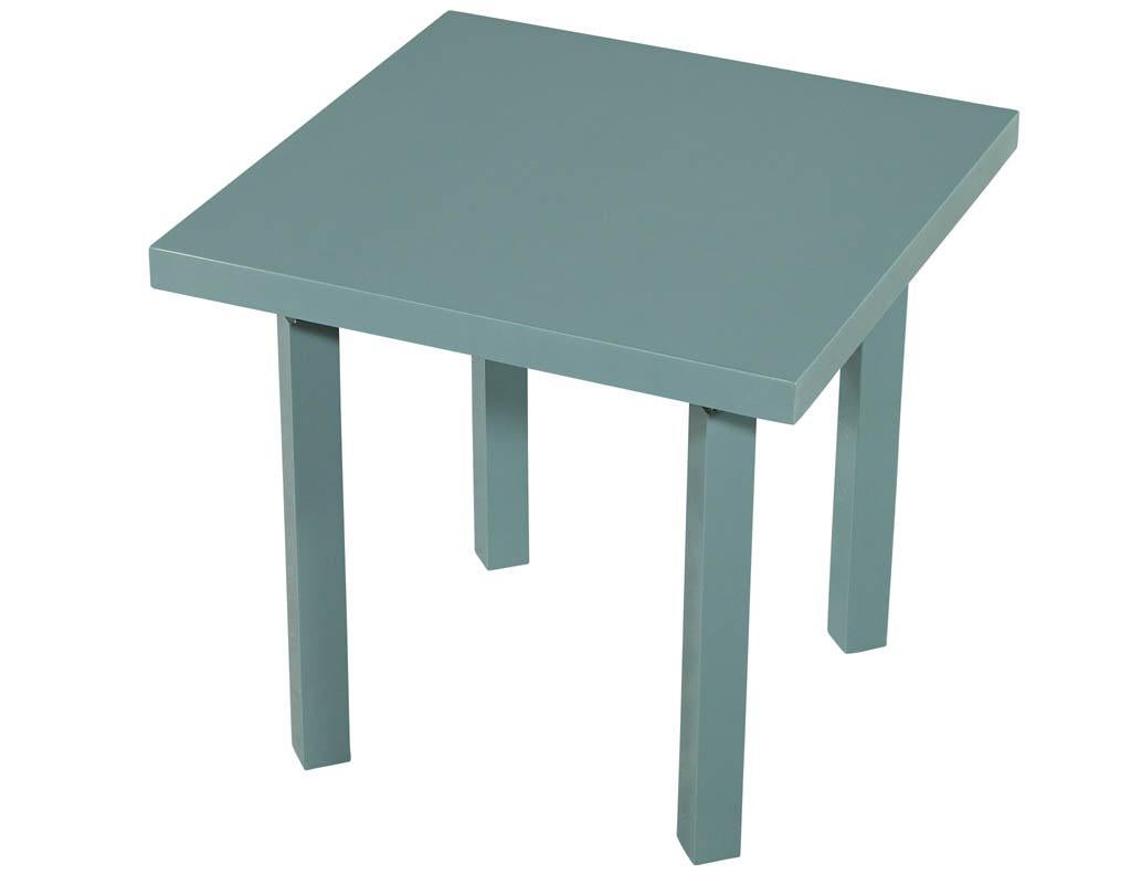 Modern Teal and Brass End Table In New Condition In North York, ON