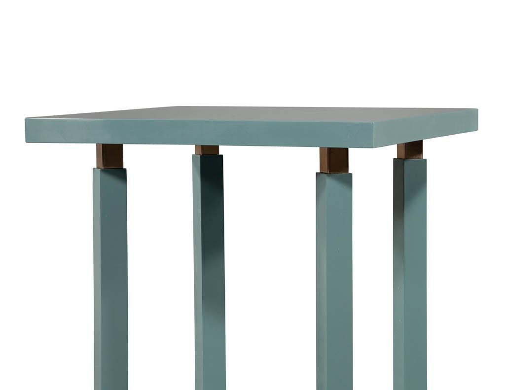 Modern Teal and Brass End Table 1